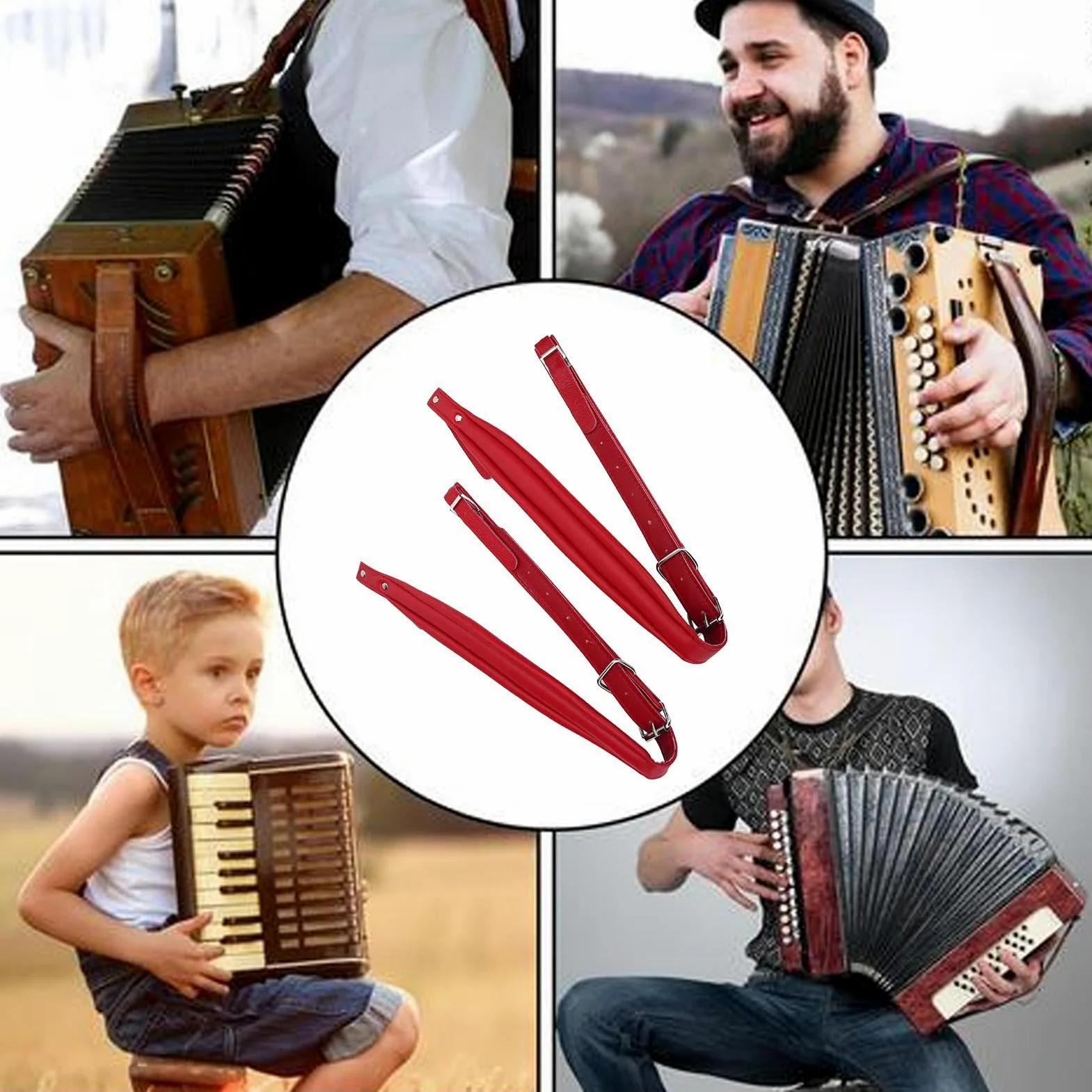 Tracolla imbottita per fisarmonica, larga cinghia per fisarmonica, 16 bassi, 120 bassi, impermeabile, regolabile, cintura in ecopelle per prestazioni