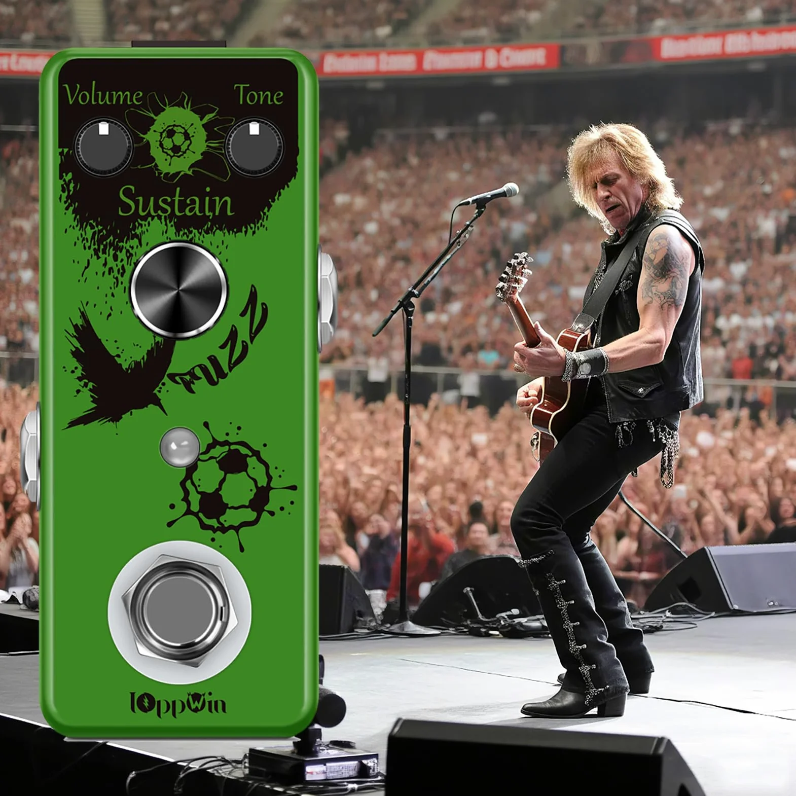 Fuzz Buff - Pedale per effetti per chitarra, tonalità leggendaria dolce fuzz, rivestimento in metallo, True Bypass, mini formato (DC 9 V)