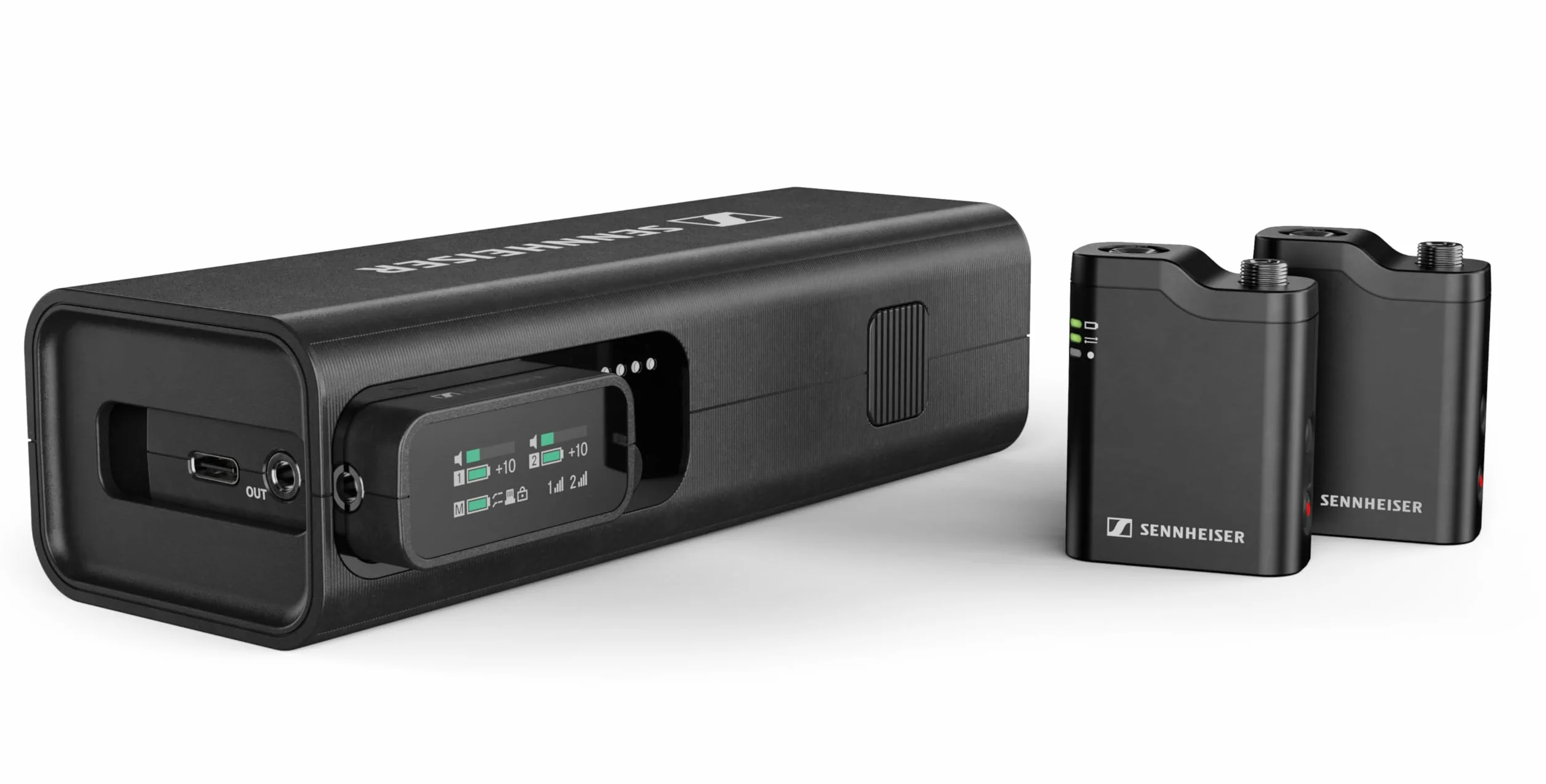 Sennheiser PROFILO WIRELESS 2 canali All-In-One 2,4 GHz Sistema microfonico a clip e portatile | Include ricevitore, funzione float a 32 bit, 2 microfoni a clip (700266)