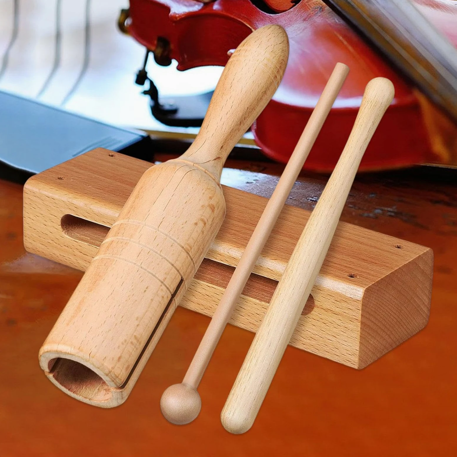 Blocco di Legno in Legno per Bambini E Adulti per Lezioni di Musica, Strumento a Percussione