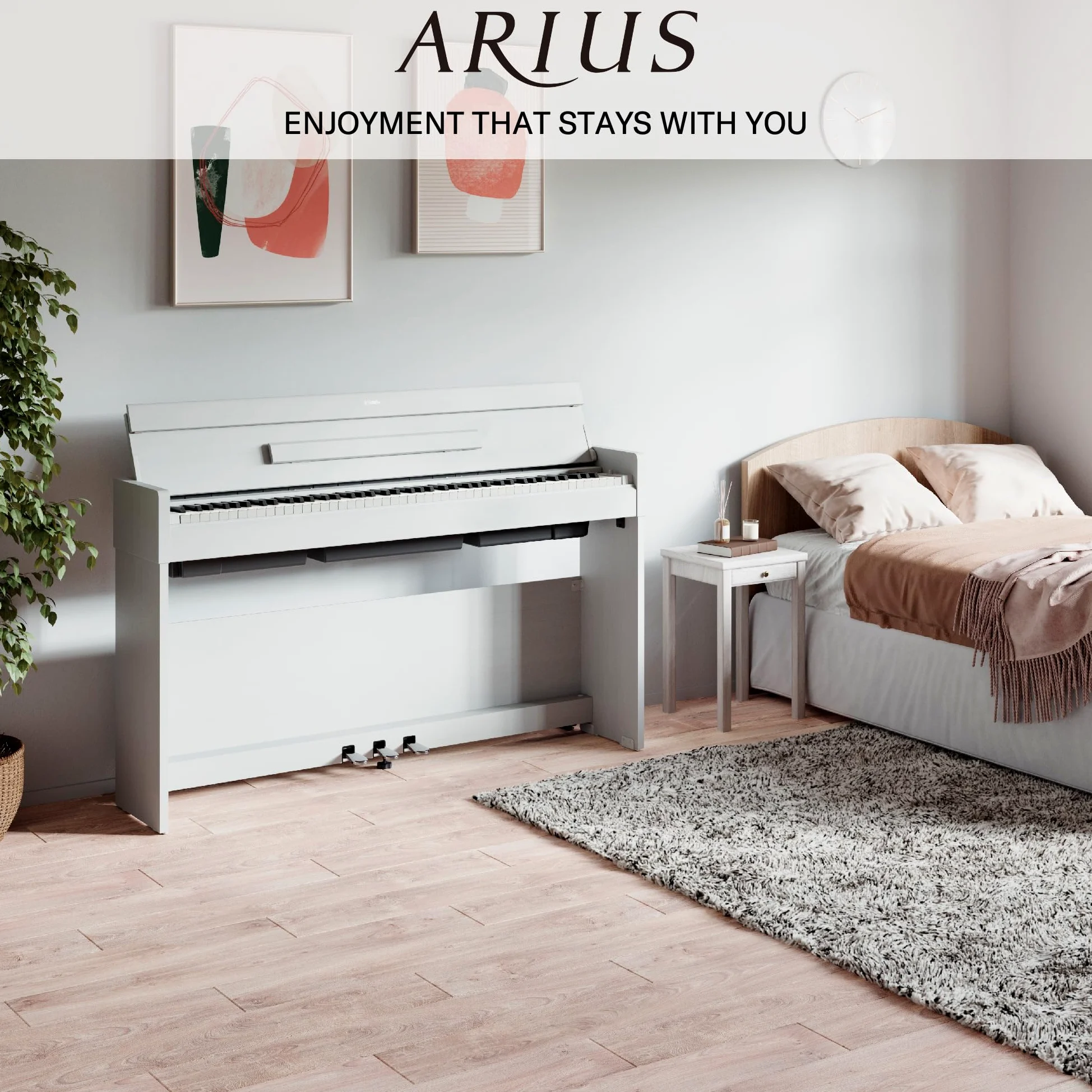 Yamaha ARIUS YDP-S35 Digital Piano - Pianoforte Digitale da Casa per Dilettanti, Design Moderno ed Elegante, Suonabilità Autentica del Pianoforte Acustico, Bianco