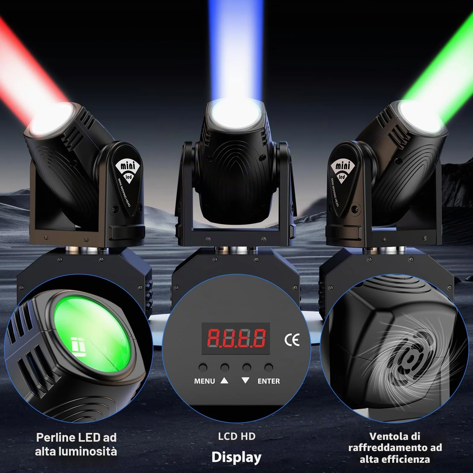 UKing 2 Pezzi Moving Heads RGBW Beam DMX512 Effetto Luce LED 11/13 CH per Feste, Controllata dalla Musica per DJ Discoteca Club Bar Illuminazione Palcoscenico