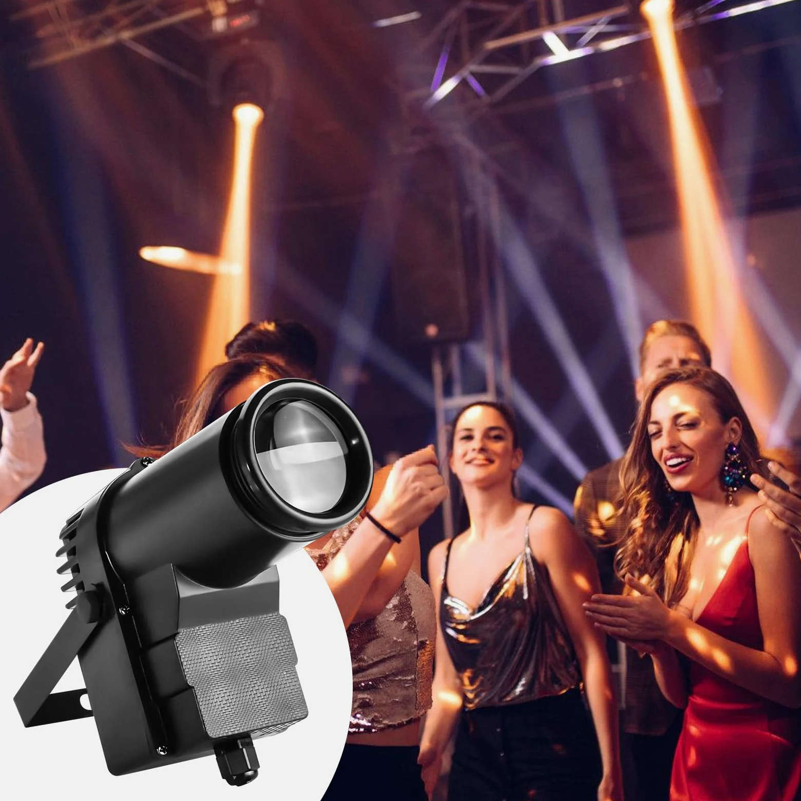 Pinspot LED luce 3 in 1 LED Pinspot spot spot spot 15 W RGBW sfera da discoteca con telecomando, mini spot luce da palcoscenico per feste, discoteche, club, bar, matrimonio