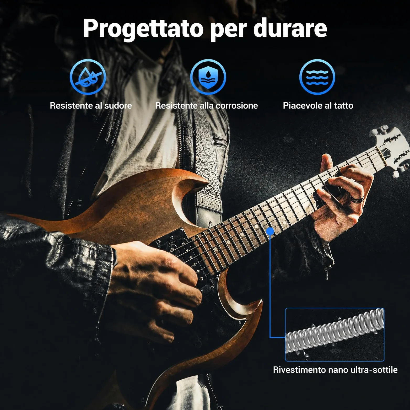 MELONARE Corde per chitarra elettrica, estremità a sfera, avvolgimento in acciaio nichelato, anima esagonale e rivestimento antiruggine, 10–46 Regular Light, confezione da 10 (GA-S2-10)