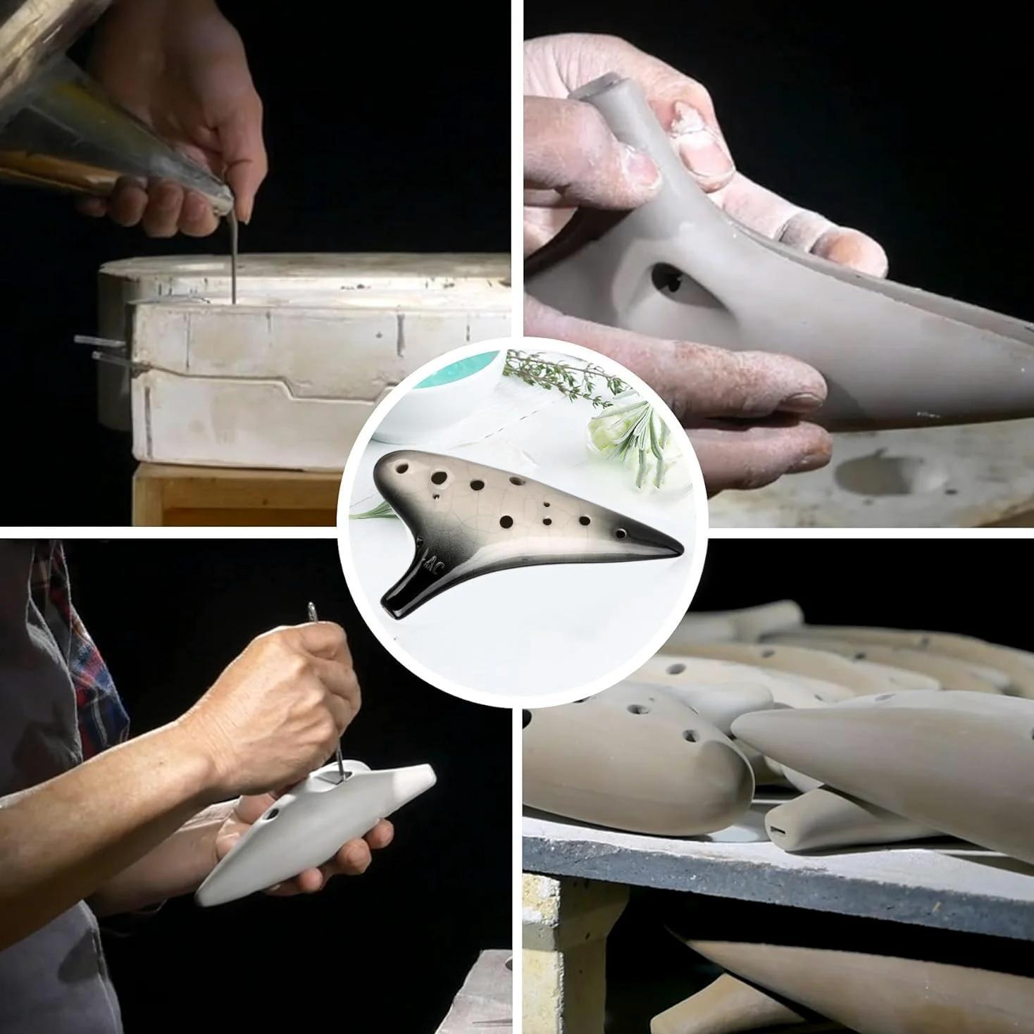 Legend of Zelda - Ocarina a 12 fori, in Do alto, con libro di testo e custodia protettiva, perfetta per principianti e prestazioni professionali (caffè affumicato)