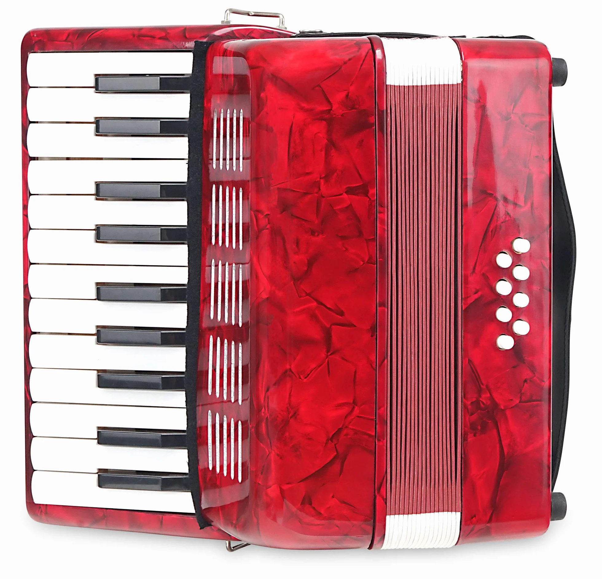 Classic Cantabile Secondo Junior Fisarmonica 8 bassi (22 tasti diatonici, 8 bassi, incl. tracolla e custodia) rossa