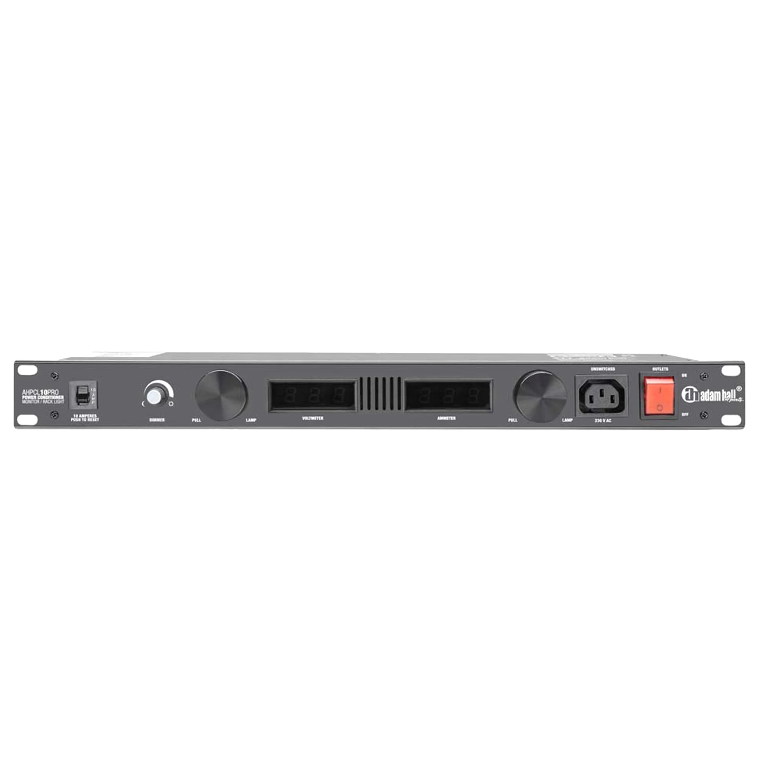 Adam Hall 19" Parts PCL 10 PRO - Regolatore di tensione con illuminazione rack, display, voltometro e amperometro