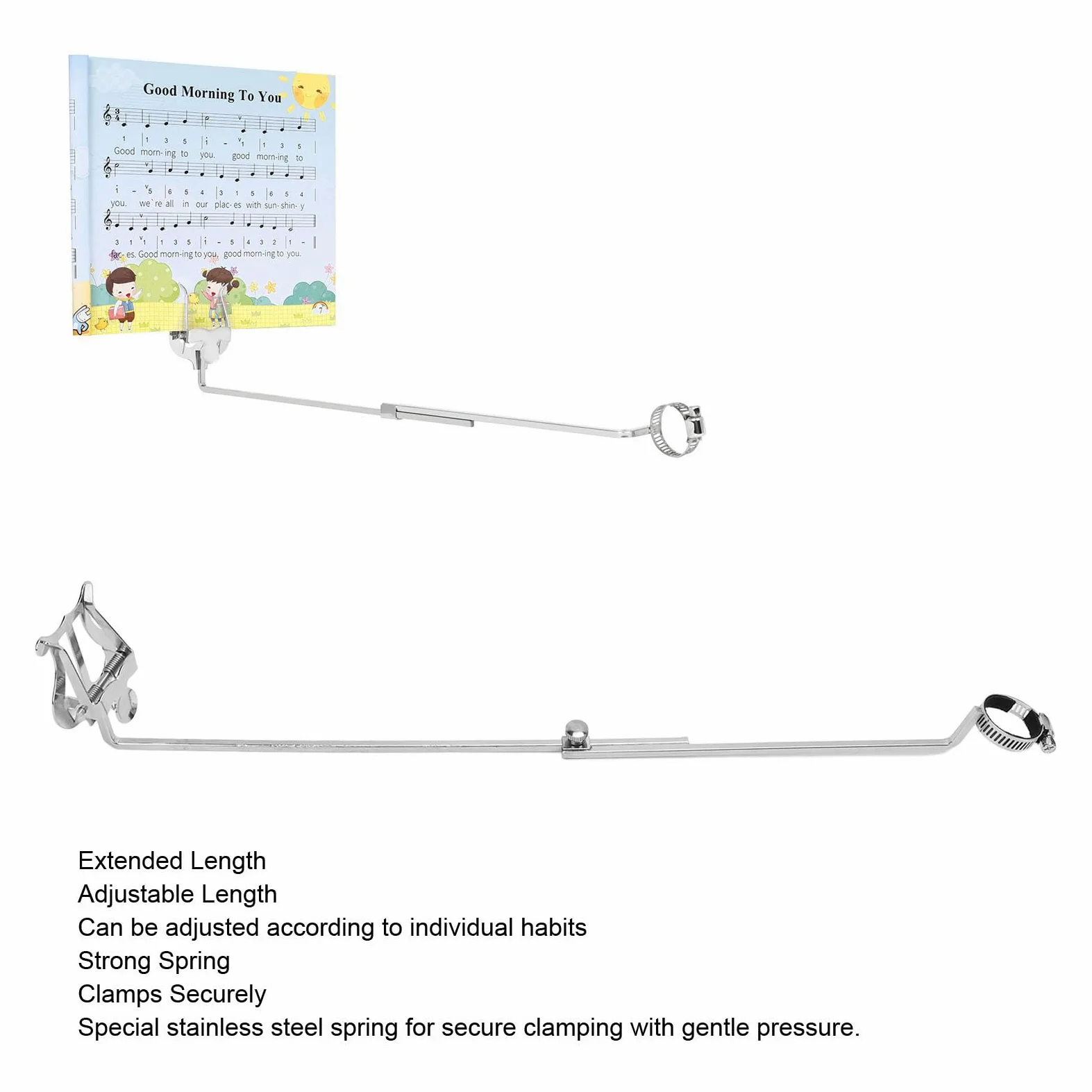 Clip per Flauto, Clip per Leggio Portatile per Strumenti a Fiato Clip per Leggio per Spartiti Morsetto per Musica per Esercitarsi con il Flauto
