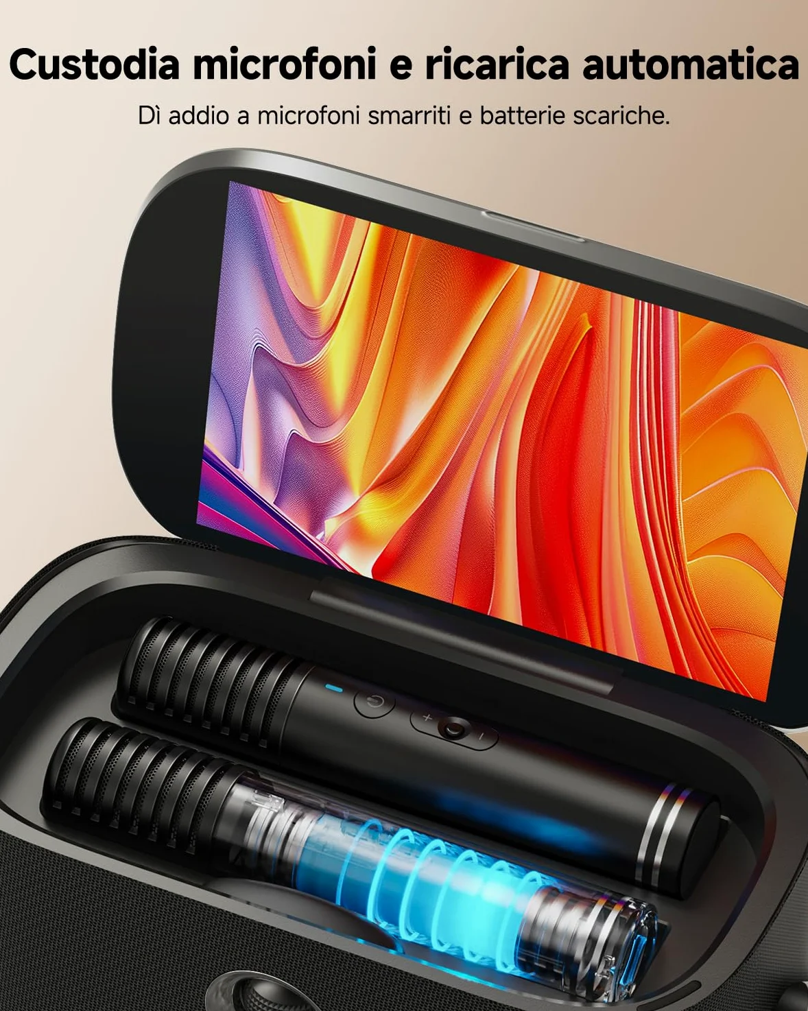 Karaoke con Microfono Portatile, Professionale Completo Per TV, Potenza 140W, Bluetooth, App Karafun, LED luci,Ideale per Feste, HDMI per i Testi (Shell S2)