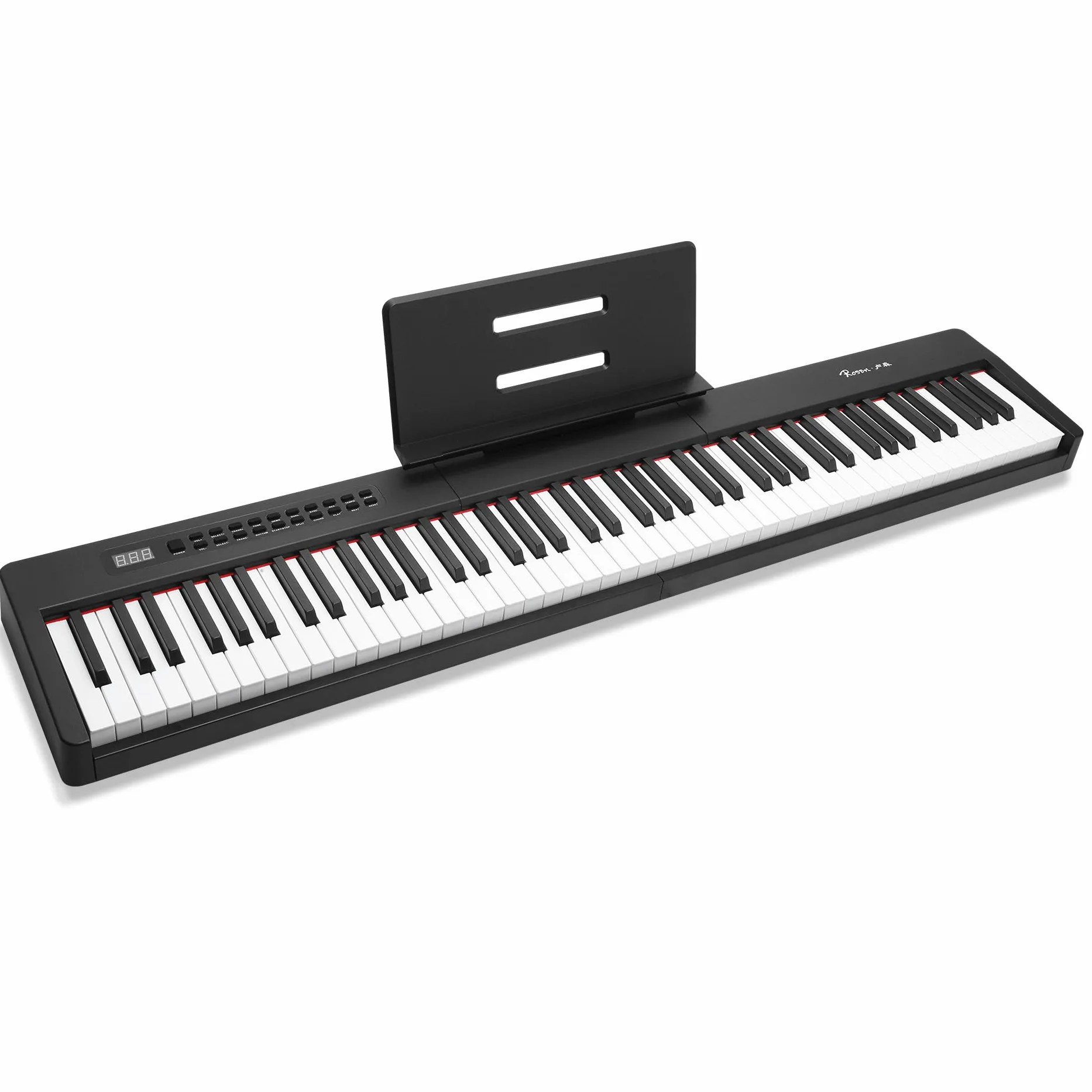 Rosen P21 Tastiera Semi-Pesata 88 Tasti Pianoforte Digitale per Principianti, Pianoforte Elettrico Portatile con Pedale di Sostegno e Alimentazione, Nero