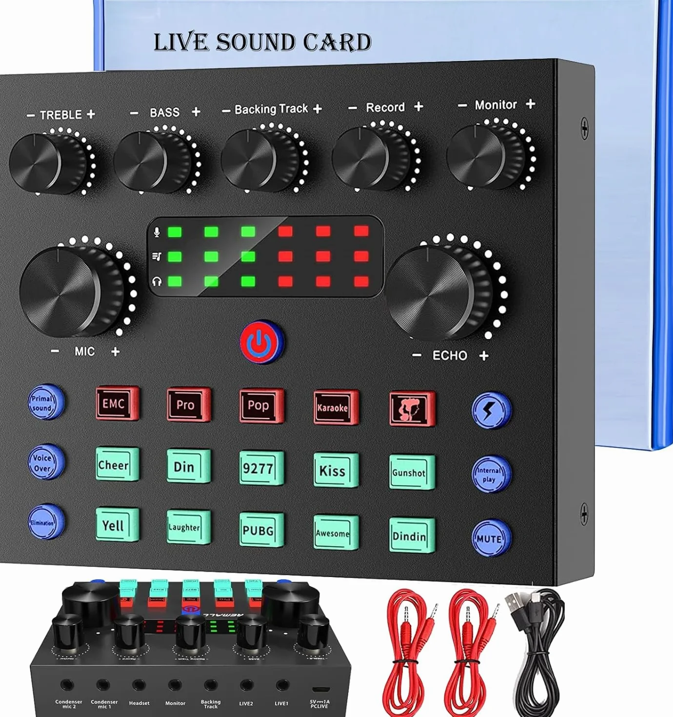 Console DJ Mixer Audio Karaoke con Microfono Scheda Audio Con Voce, Sicomne Interfaccia Mixer Audio PC Professionale Consolle da DJ Bluetooth USB Streaming Karaoke Pacchetto Attrezzatura Podcast