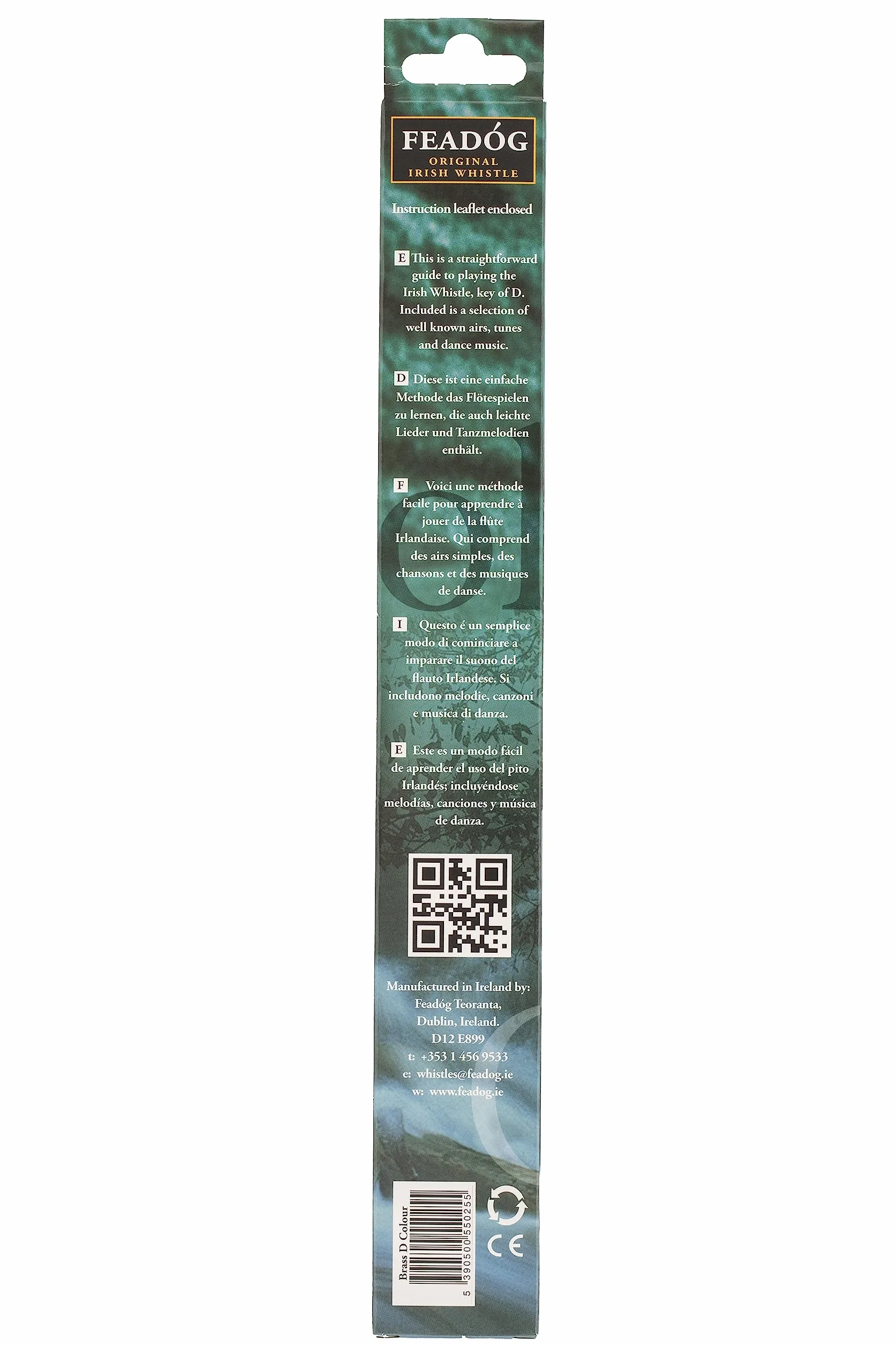 Feadog Black D Original Irish Whistle Single Pack