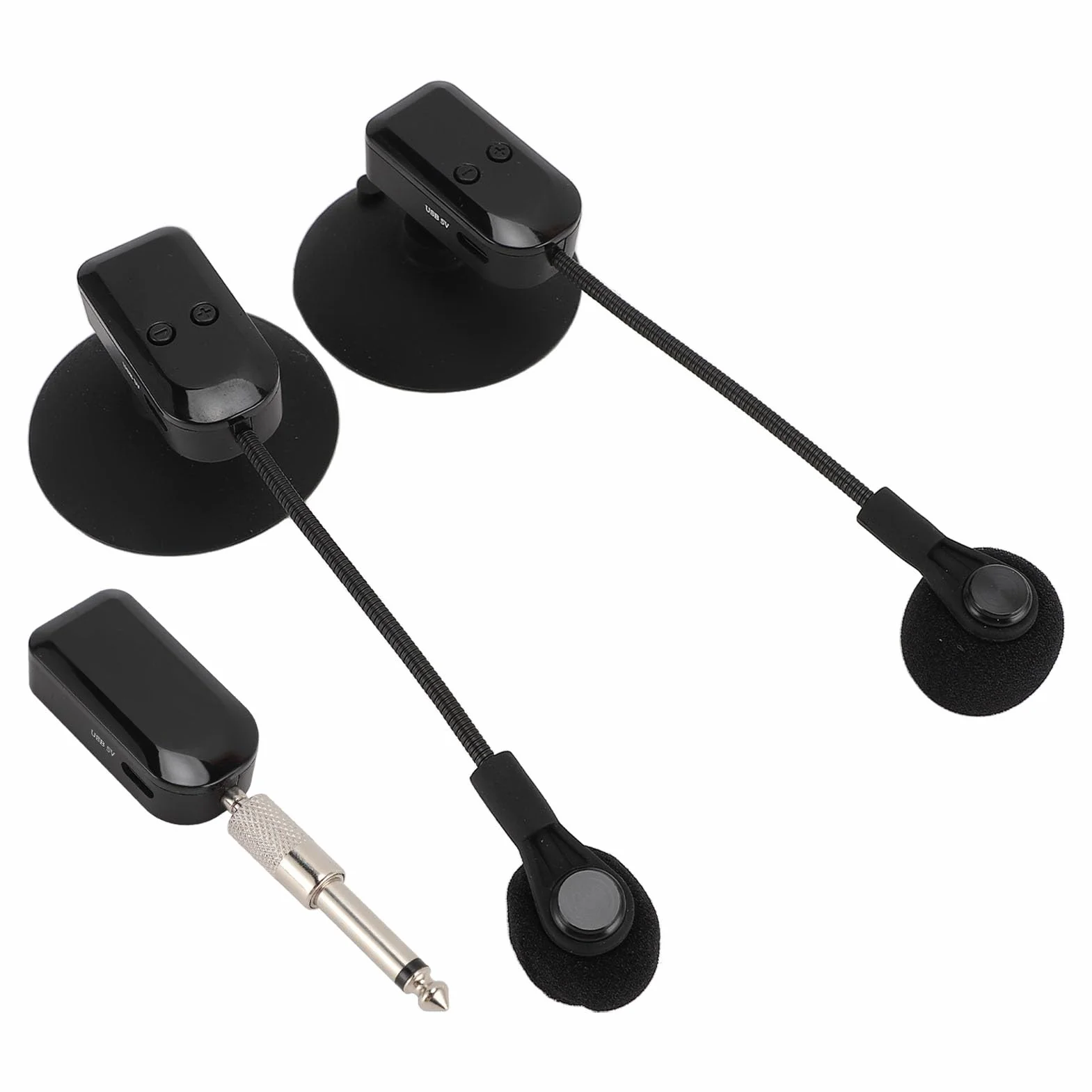 Microfono per Strumenti Wireless 2.4G, Sistemas di Pickup per Microfono per Sassofono a Condensatore con Rotazione di 360°, per Fisarmonica per Violino e Chitarra, per Concerti