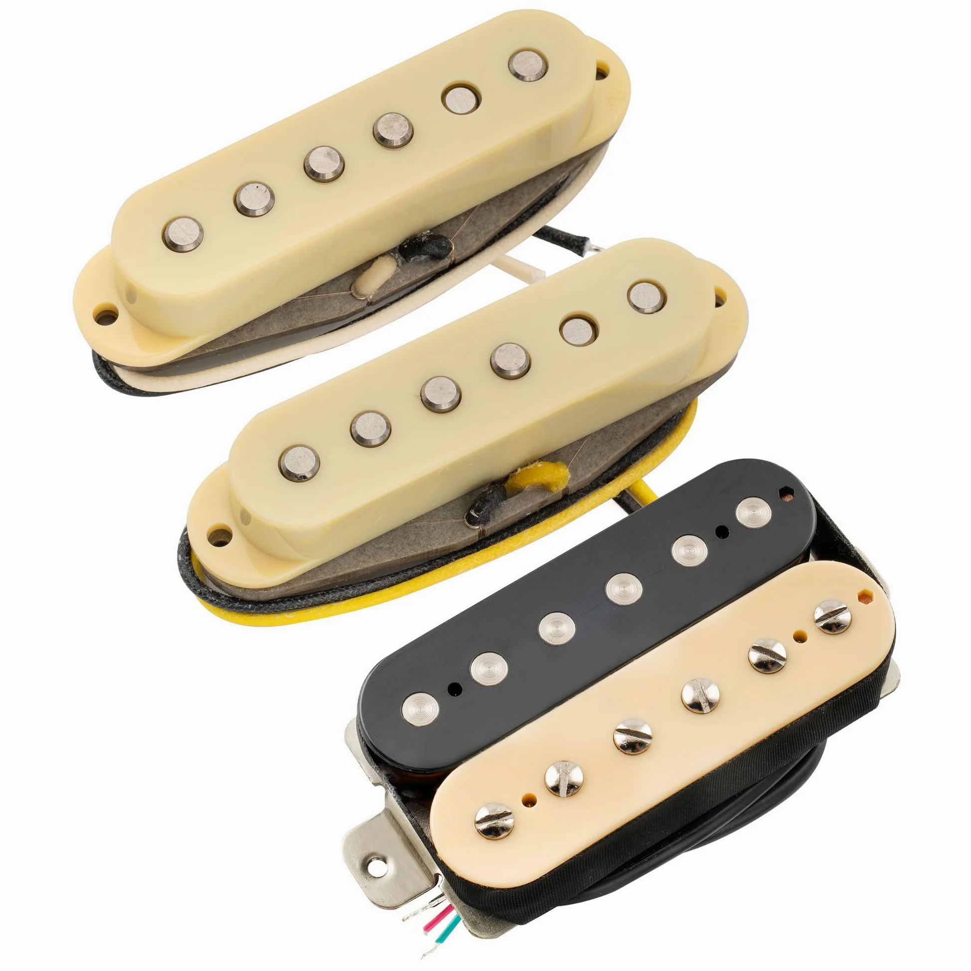 Musiclily Pro ST-TX Alnico 5 Pickup Single Coil e Humbucker Scoperto ST-HSS Manico Centrale Ponte Set per Chitarra Elettrica tipo Strat, Zebra