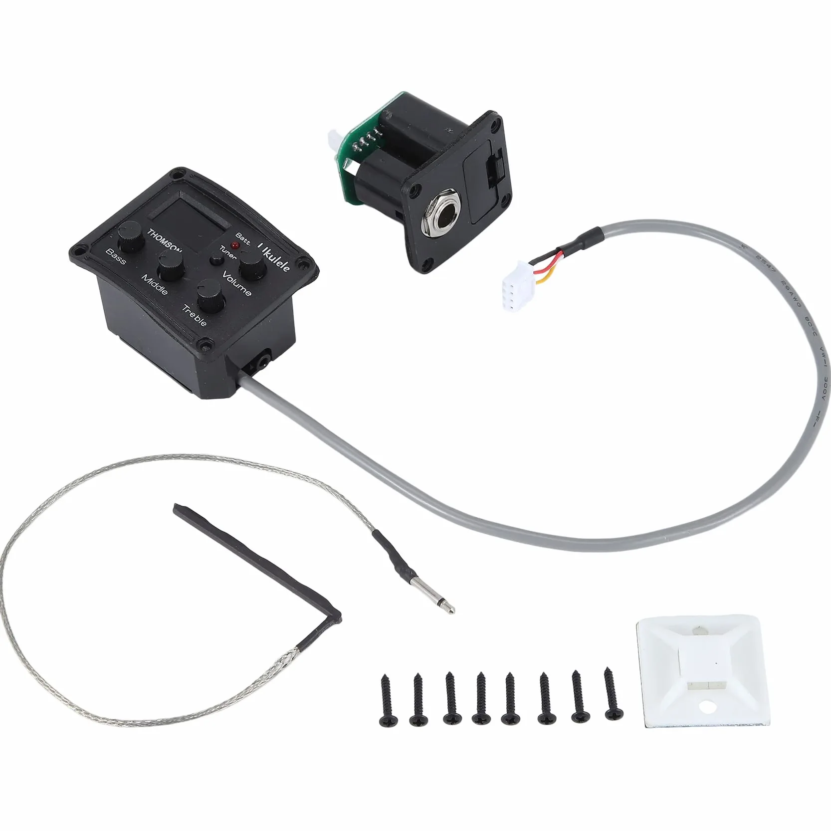 Ukulele Uke Piezo Pickup Preamp - di sintonizzatore equalizzatore a 3 bande con display LCD
