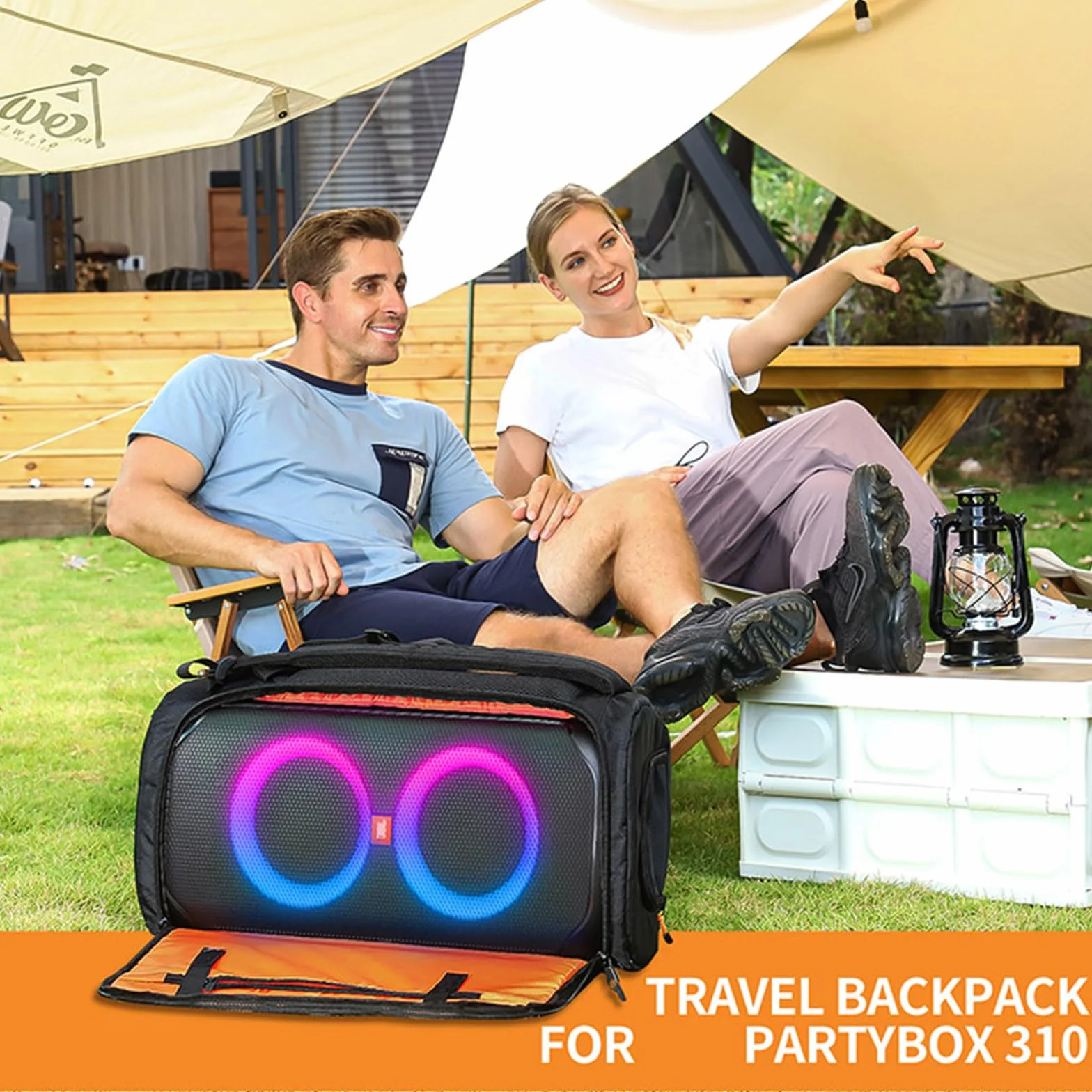 Zaino da Viaggio per Altoparlante JBL PARTYBOX 310 Custodia di Protezione Custodia di Trasporto Borsa Tote (nero)