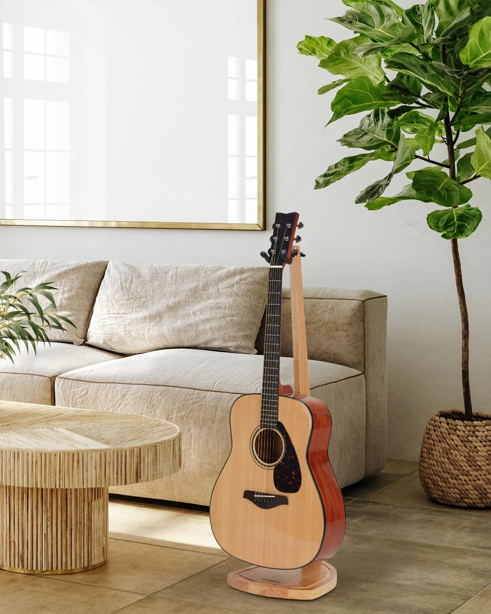 Supporto per chitarra acustica, supporto per chitarra elettrica, in legno di faggio per chitarra acustica, basso, mandolino, supporto per chitarra sospeso, per la casa e lo studio