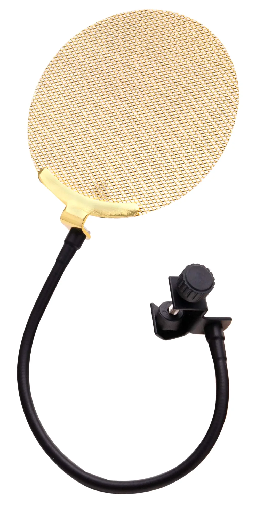 Pronomic PK-20G Parabrezza Professionale (Popkiller da 13,5 cm per registrazione, membrana metallica placcata oro, con morsetto e collo d'oca)