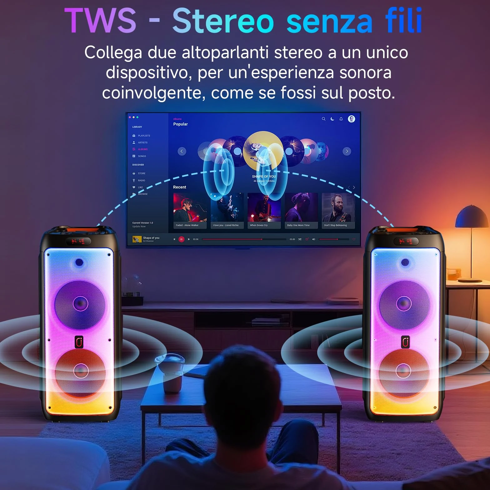 JYX Sistema Karaoke con 2 Microfoni Wireless, Altoparlante Karaoke Bluetooth Portatile Professionale con Luci LED, Ideale per Feste in Famiglia e Regali, Supporta USB/TF/AUX/MIC/TWS