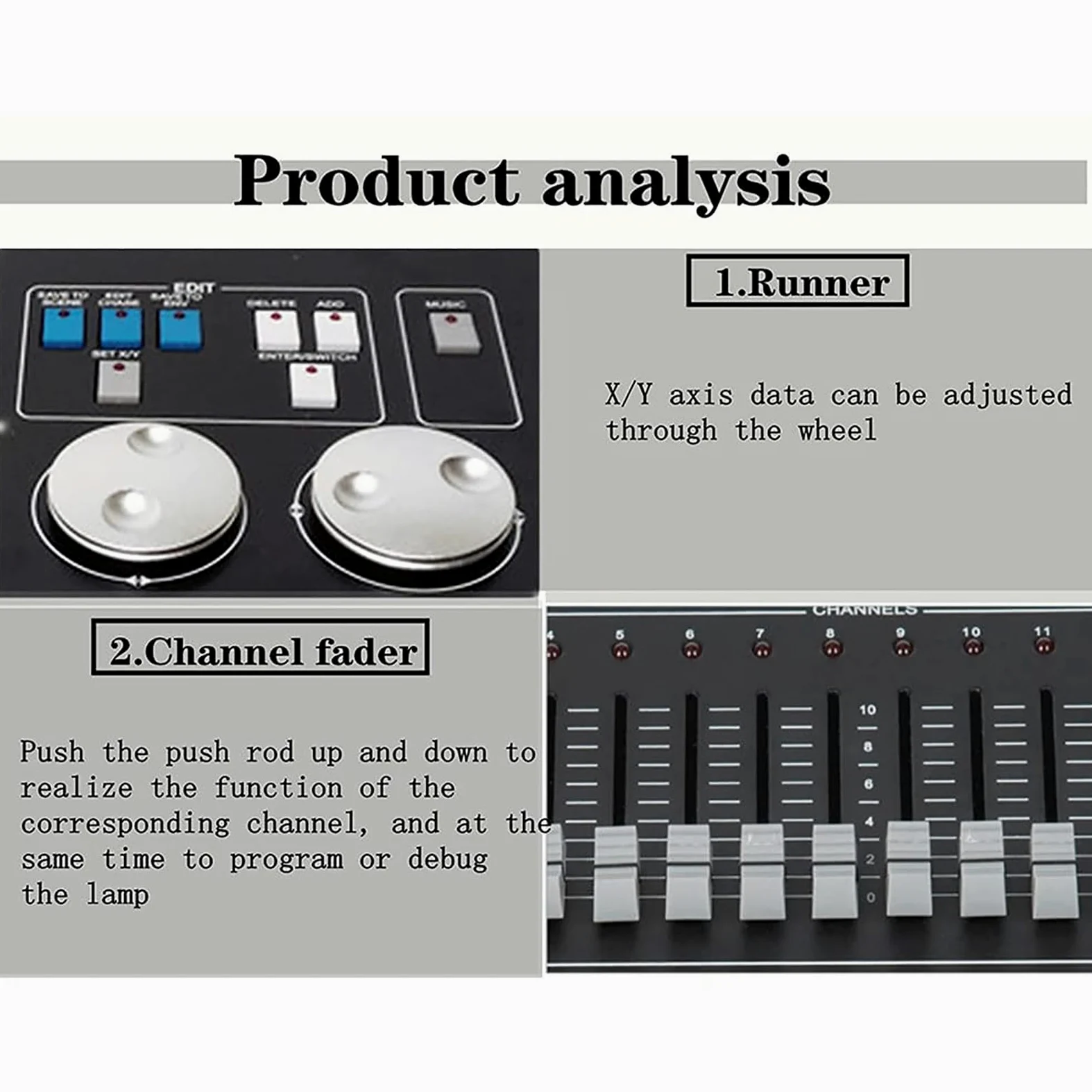 Controller DMX, Console DMX 512, Controller Illuminazione Discoteca Dj, Mixer Luci di Controllo Luci da Palco Professionali, Pannello Controller Console Illuminazione