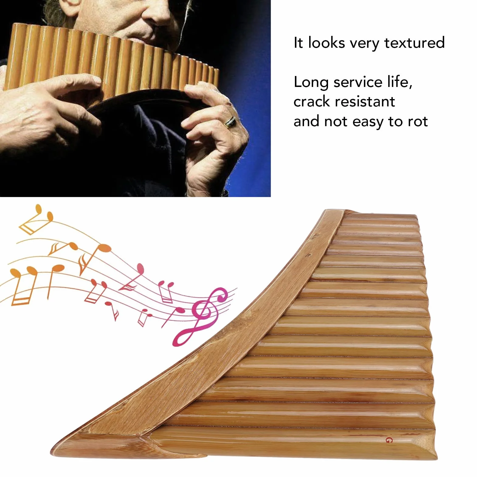 Strumento Musicale Tradizionale Cinese Flauto di Pan di bambù Flauto di Pan, di Pan di bambù Chiave G di per Principianti per Tubi di da (Mano sinistra)