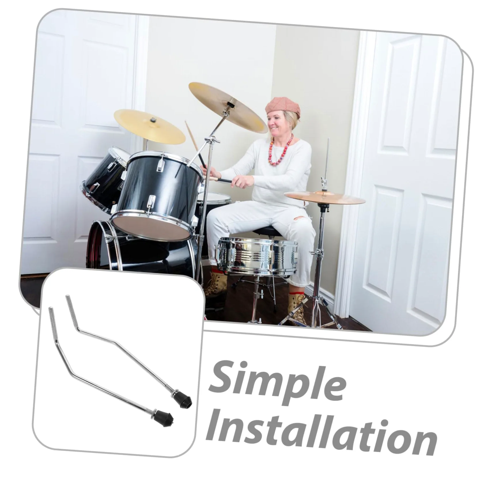 Supporto per Gambe Batteria Regolabile in Metallo, Base Piedini per Tamburo Stabile e Compatto, Accessorio Essenziale per Percussioni e Strumenti Musicali