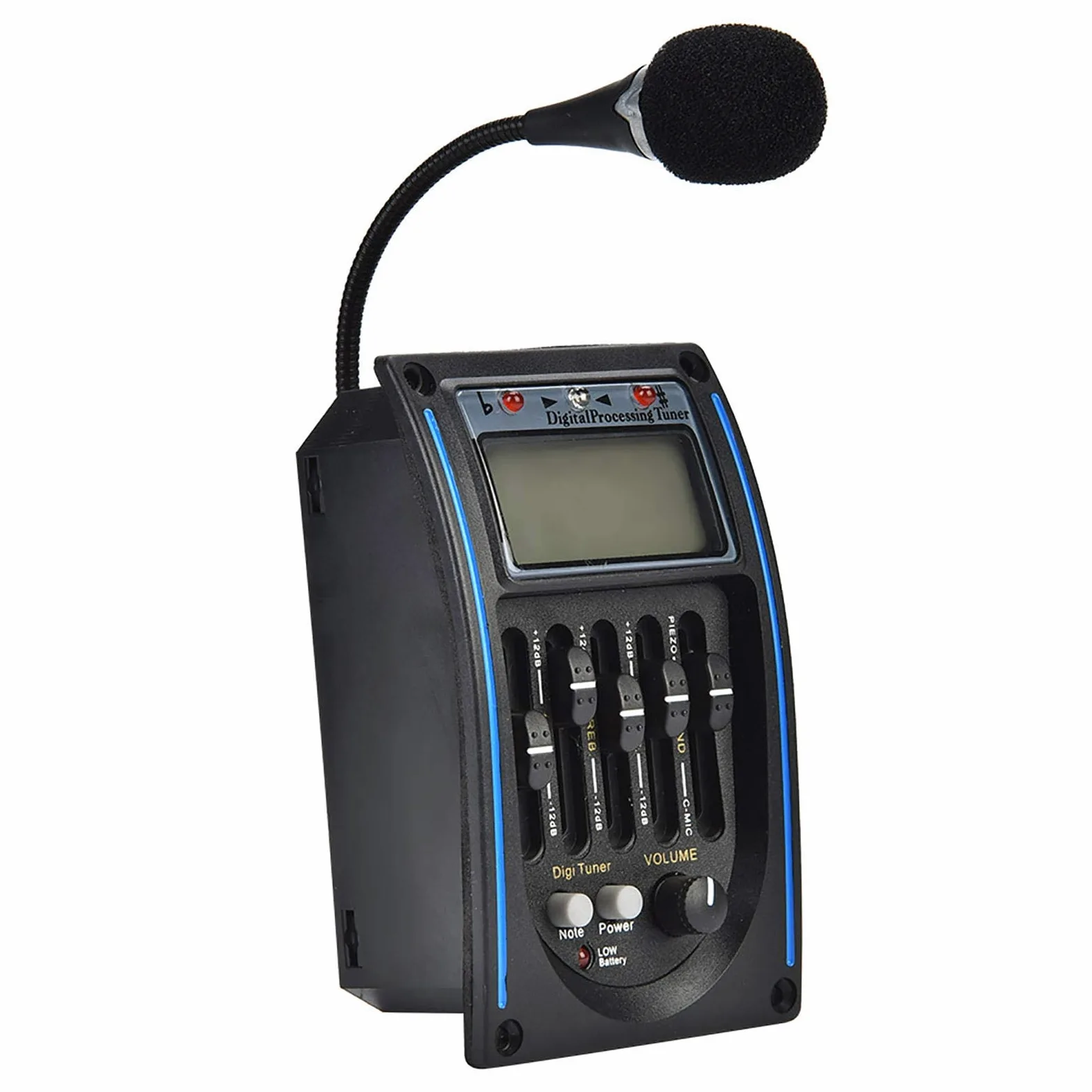 Equalizer per Guitar Pickup - Preamp con EQ a 5 Banche, Sistem di Tuning Piezo con Display LCD per Chitarra