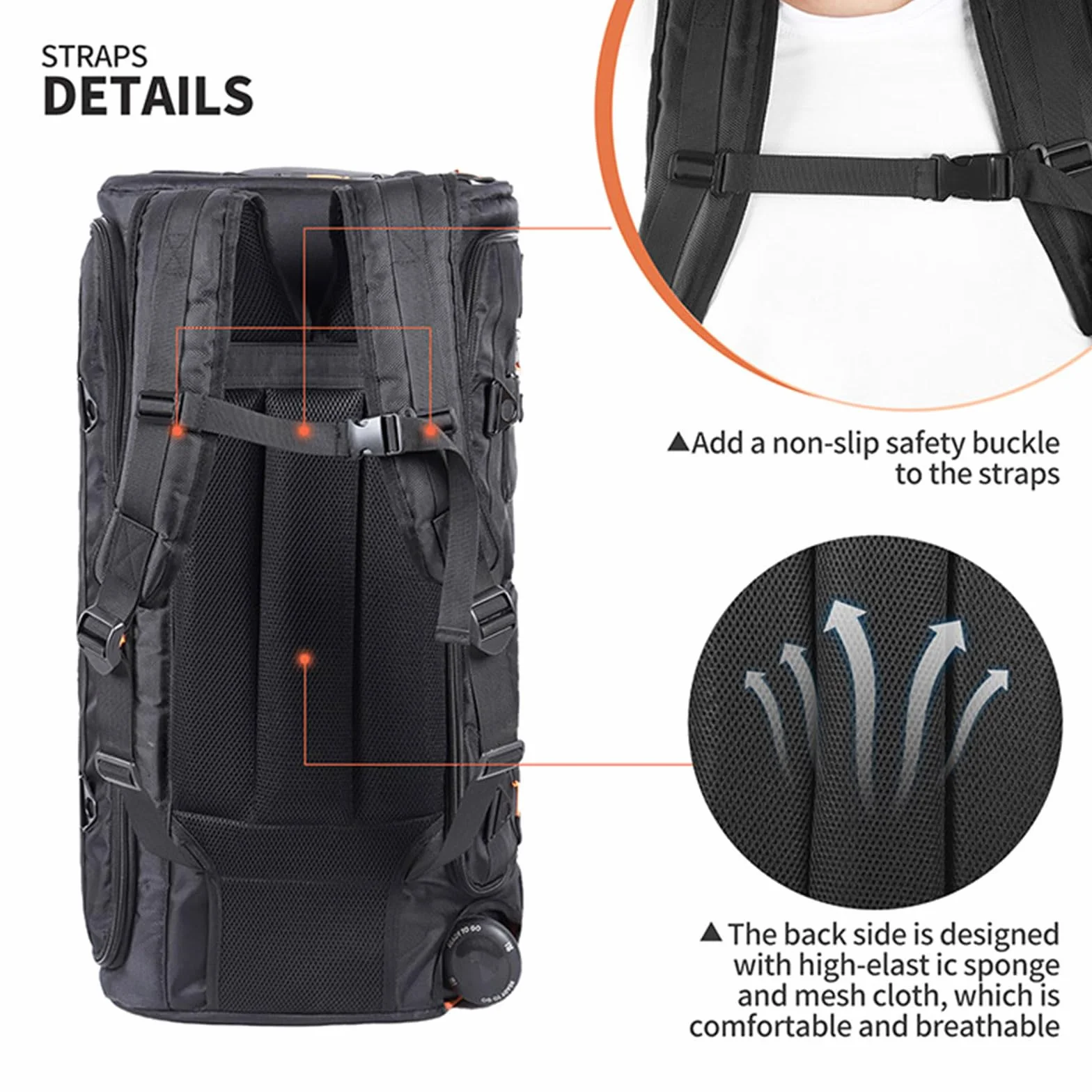 Zaino da Viaggio per Altoparlante JBL PARTYBOX 310 Custodia di Protezione Custodia di Trasporto Borsa Tote (nero)
