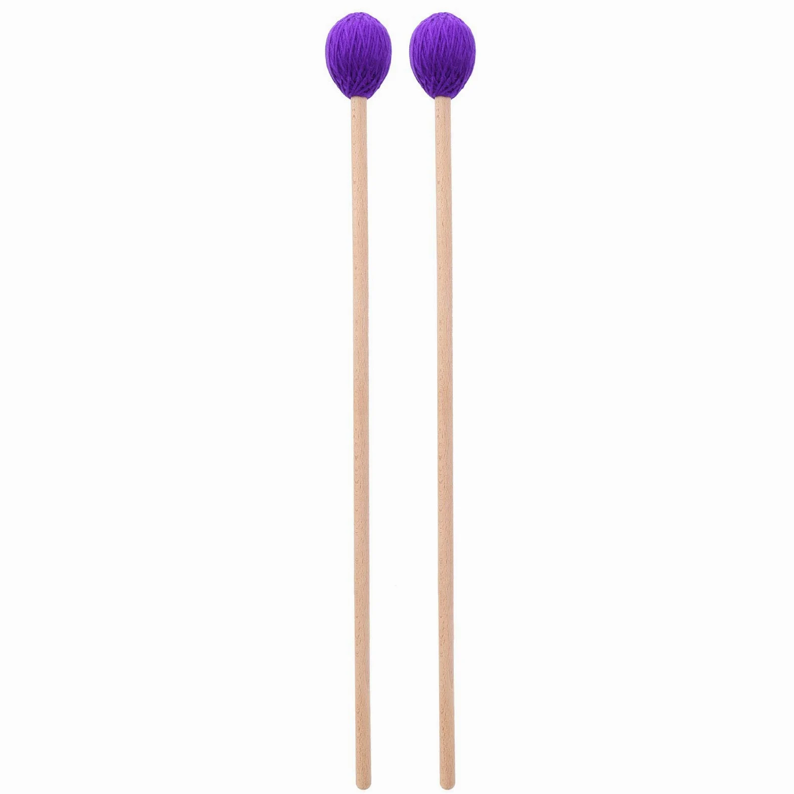 Dilwe 1 Paio di Bacchette per Bacchette Marimba a Testa Tonda in faggio con Manico per xilofono Accessori per Strumenti a percussione(Viola)