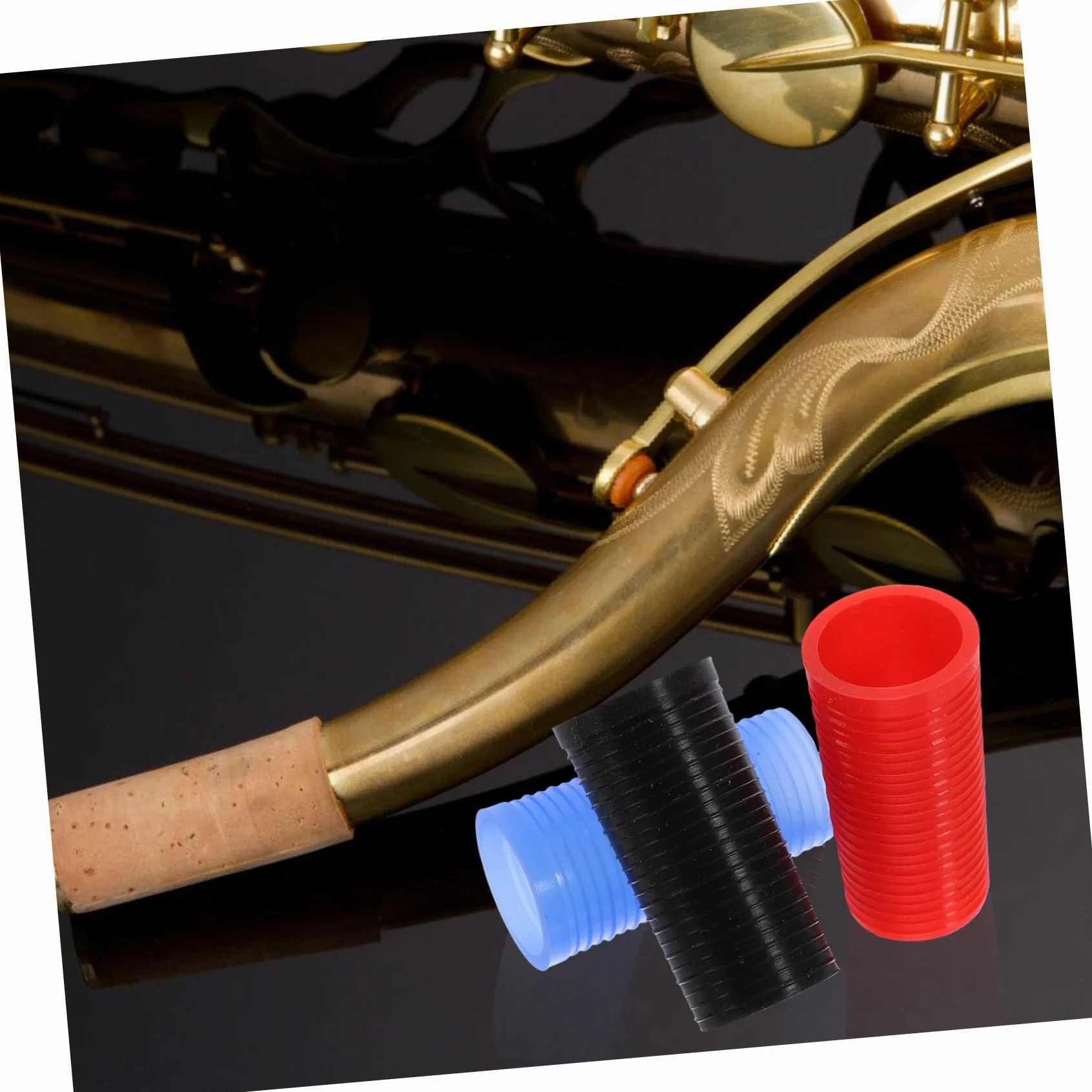 ibasenice Anelli in Silicone per Collo del Sassofono, 3 Pezzi, Facili da Rimuovere, Migliorano la Qualità del Suono per Sax Tenore e Accessori Fiati