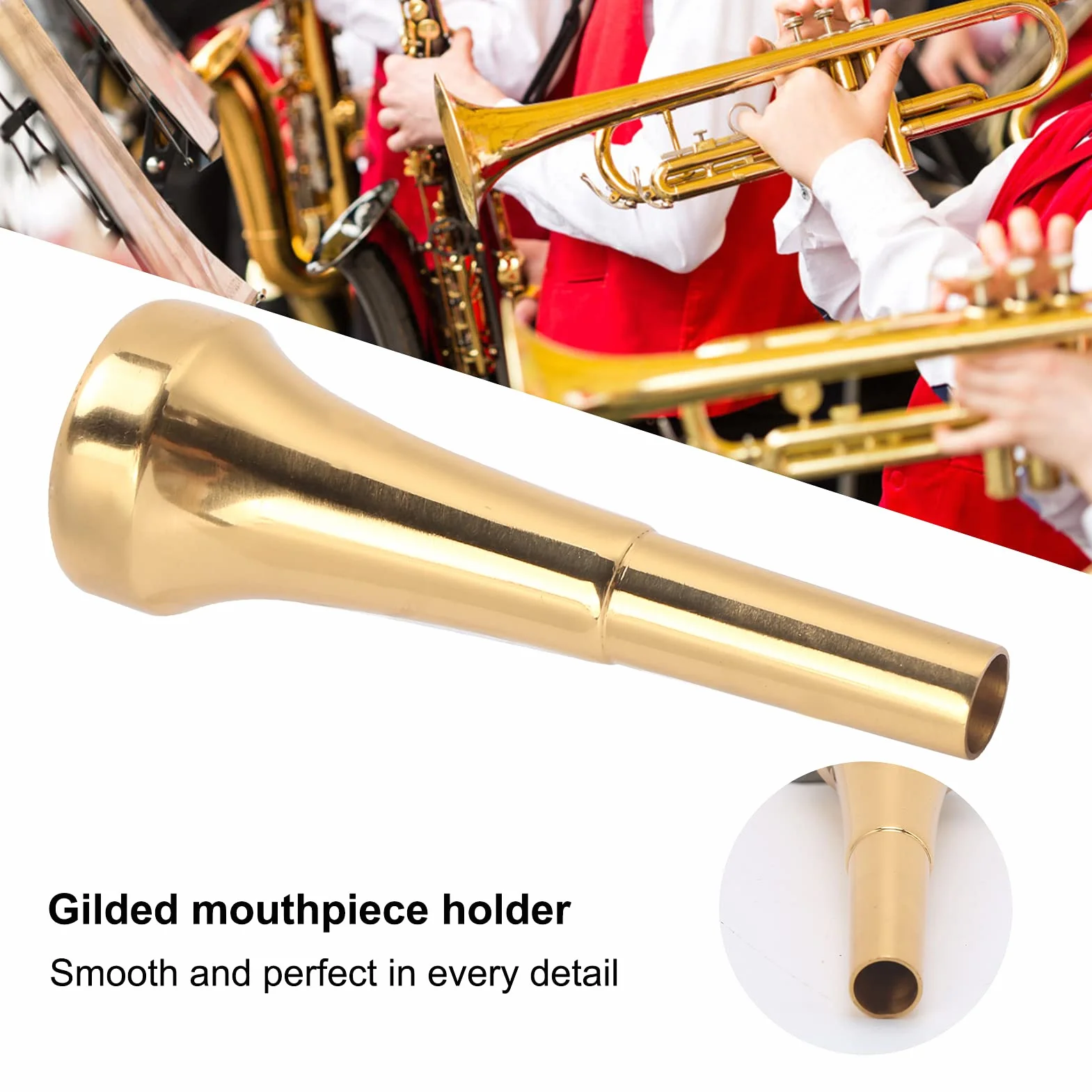 7C Bocchino per Tromba, D'oro Bocchini in Ottone per Principianti e Musicisti Professionisti Accessori per Tromba