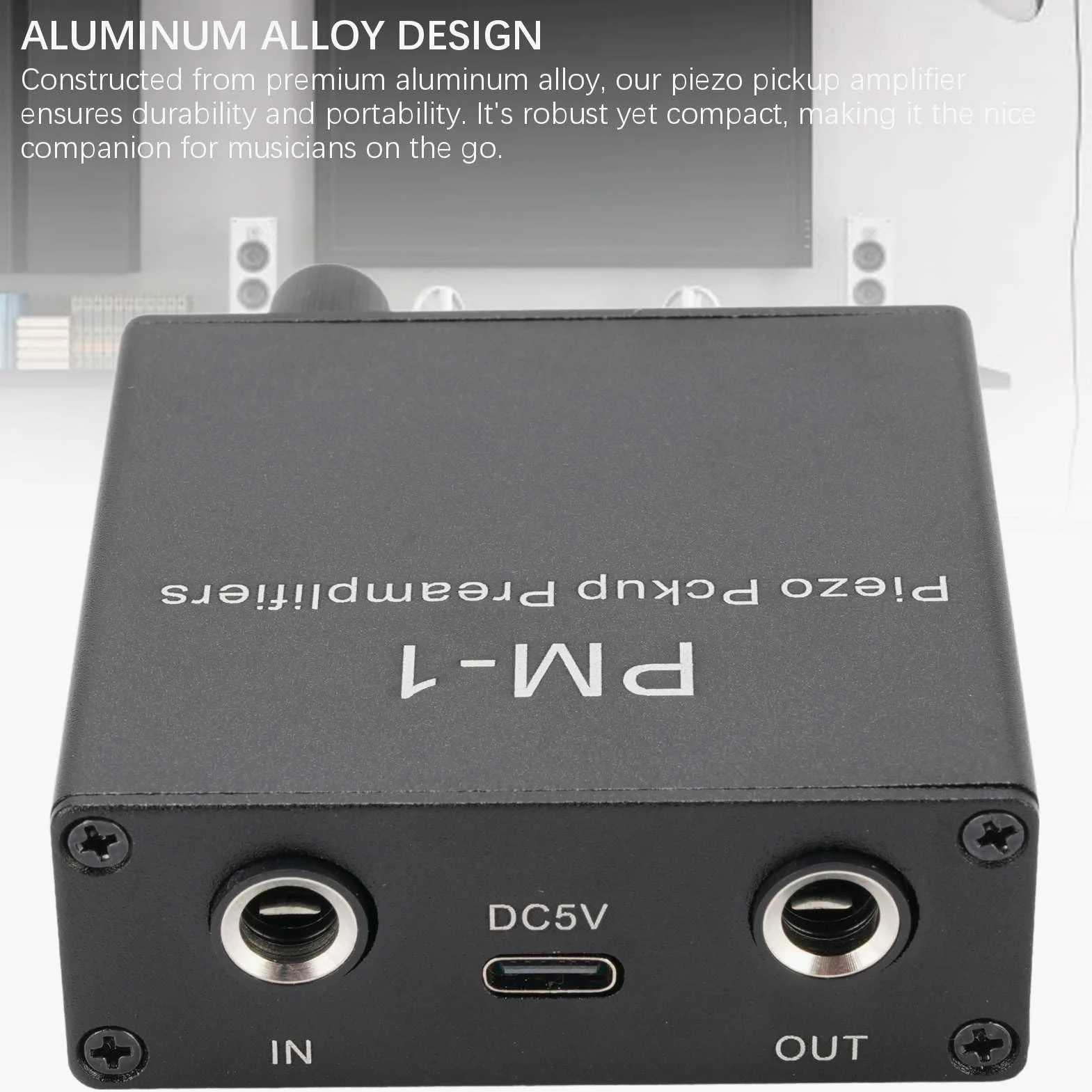 Elprico Preamplificatore per Chitarra Acustica, Preamplificatore Pickup Piezoele per Violino di Chitarra Ukulele con Limite a Bassa Frequenza per Strumenti a Corda, Batteria da 300 MAh