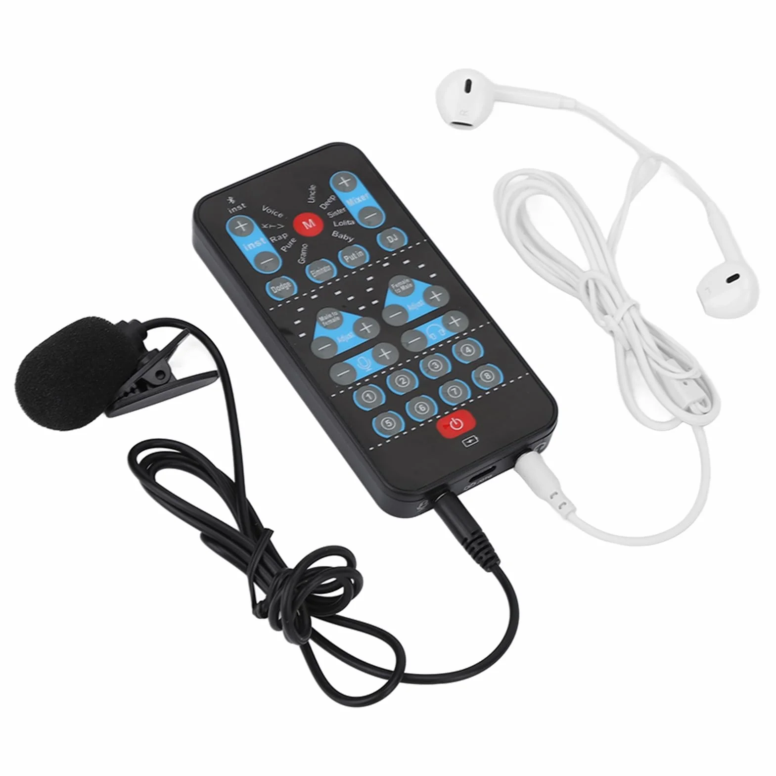 Cambia Voce per, Mini Voice Changer 8 Effetti Sonori Dispositivo Microfono Abbellimento Carta Palmare Telefono Cellulare Computer Dults Halloween Supporto Multi Lingue