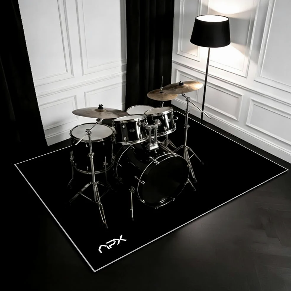 Drumming - Tappeto a percussione, 1,2 x 1,8 m, antiscivolo, fonoassorbente, per interni ed esterni, kit di percussioni elettroniche jazz per bassi e rullanti, per principianti.