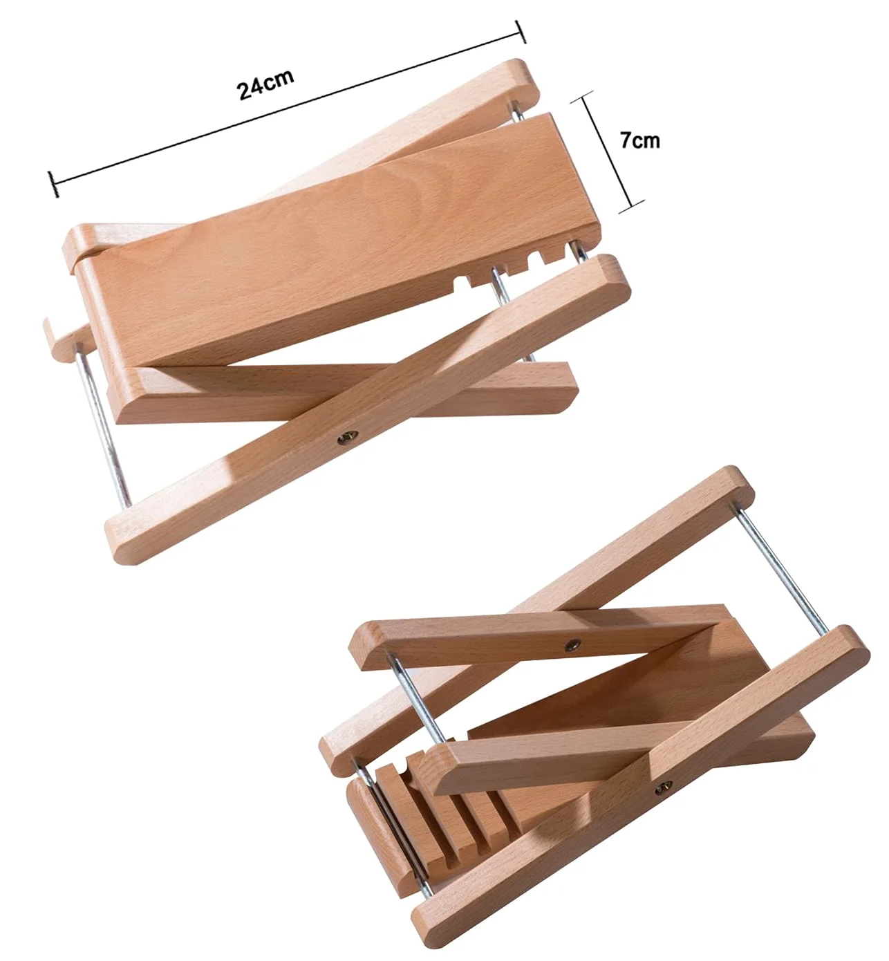 Rayzm Piedino per chitarra classica, poggiapiedi con 4 altezze regolabili da 12 cm a 22 cm, pedale banjo in legno massiccio
