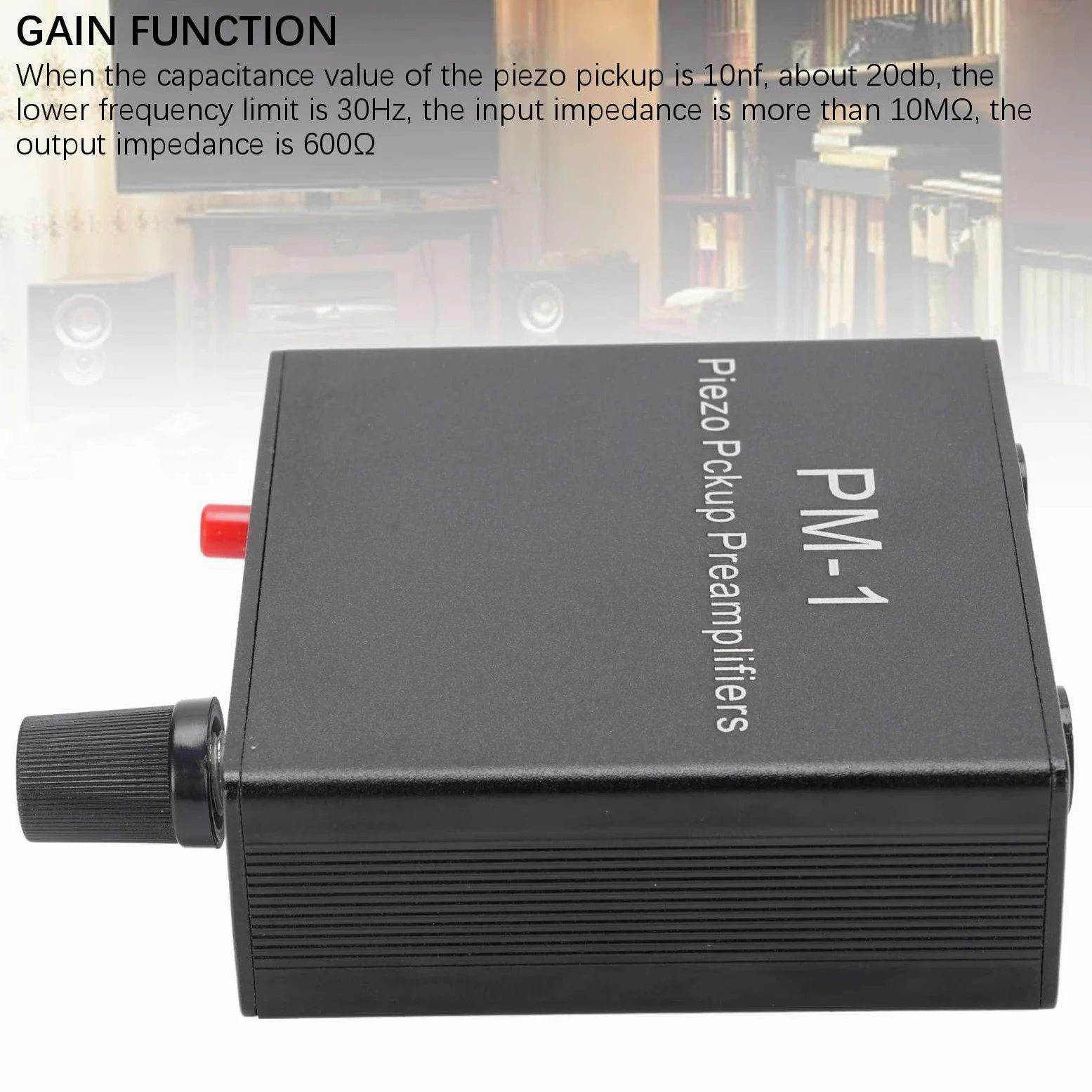 Elprico Preamplificatore per Chitarra Acustica, Preamplificatore Pickup Piezoele per Violino di Chitarra Ukulele con Limite a Bassa Frequenza per Strumenti a Corda, Batteria da 300 MAh