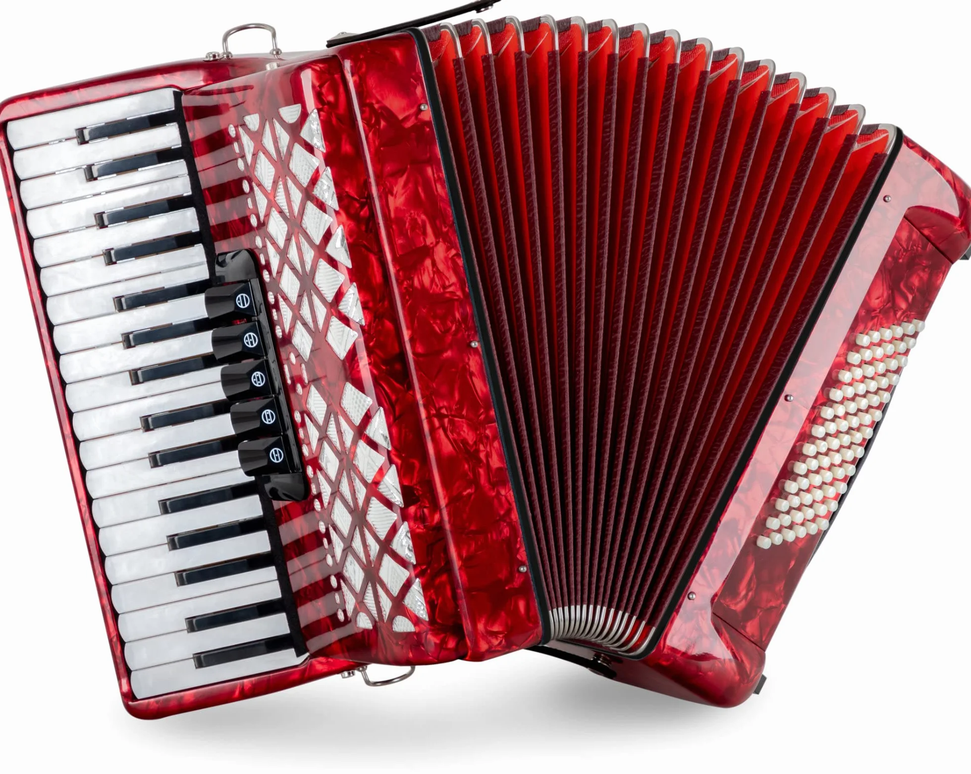 Fisarmonica Classic Cantabile 72 Bass "Secondo V" Set (Fisarmonica 72 bassi con borsa & tracolle incl. leggio & scuola di fisarmonica) Rossa