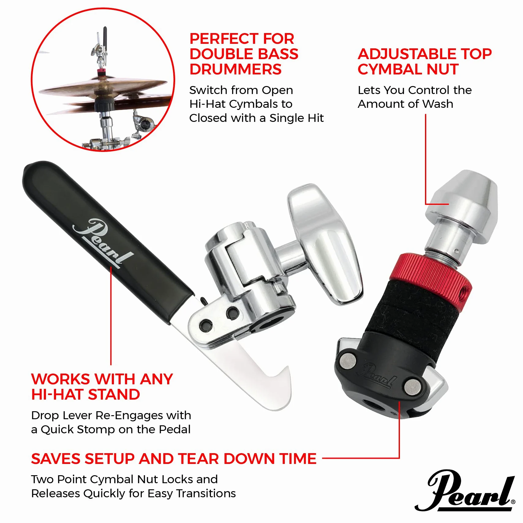 Pearl - HCL-205DQR Frizione A Caduta Per Hi-Hat Rapid Lock