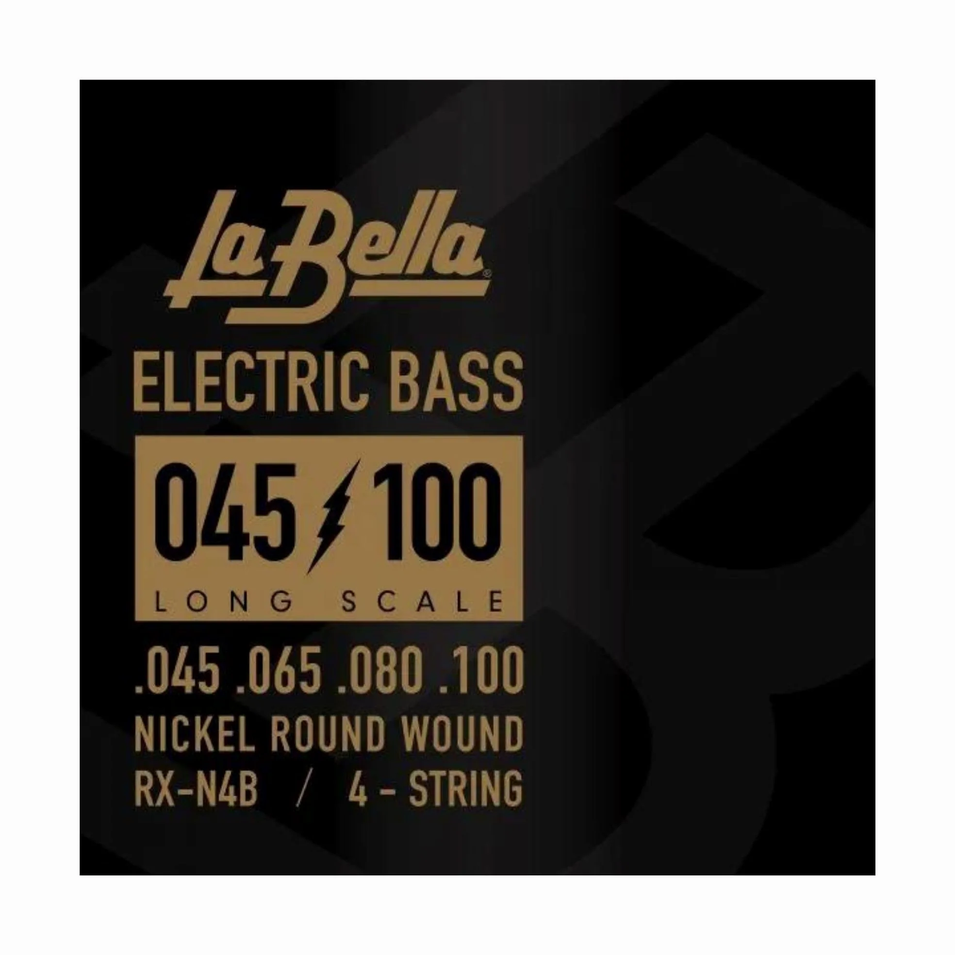La Bella Strings »RX SERIES NICKEL PLATED - RX-N4B - E-BASS« Corde per Basso Elettrico - Nickel Plated Steel - 045-100