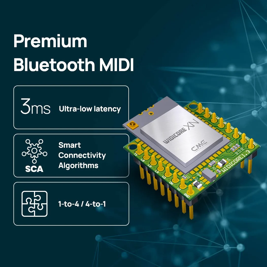 CME WIDI Core XN – Scheda Bluetooth MIDI BLE per Sviluppatori, Connettore per Antenna Esterna, Header Non Popolato per Integrazioni Personalizzate, Non Compatibile con Upgrade CME