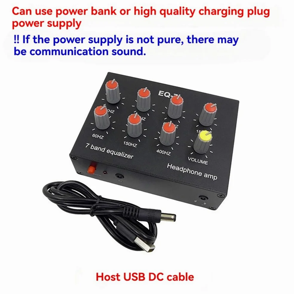 DC5-12V Equalizzatore Suono 7 Bande Regolazione dei Medii Alti Equalizzatore Digitale Preamplificatore Audio Regolabile per Cuffie
