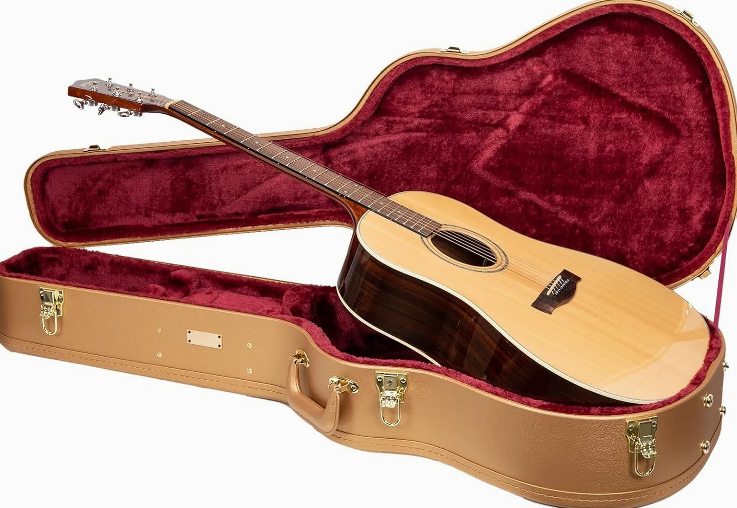 Crossrock Custodia per chitarra serie Designer, Oro di lusso, J45 Acoustic, chitarra