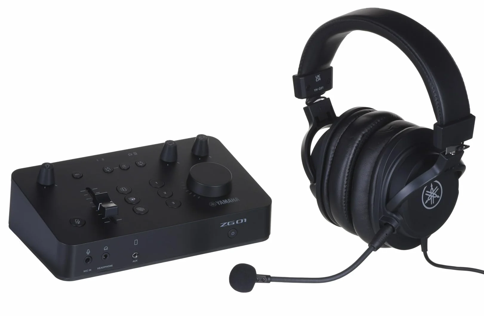 Yamaha ZG01 Pacchetto All-in-One, Include ZG01 Mixer Audio per Gaming Streaming e YH-G01 Cuffie Over Ear di Qualità da Studio, per Windows, Mac, iOS e Android