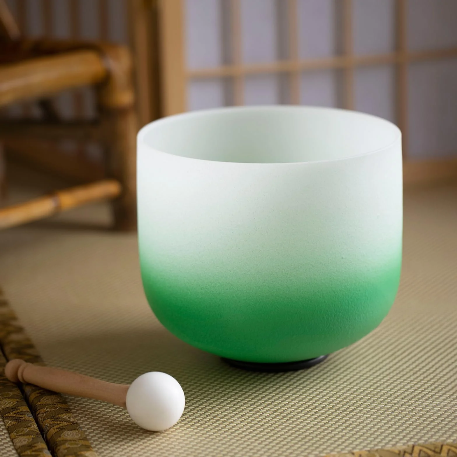 Hye-eun 7 campane tibetane in cristallo da 17,8 a 30,5 cm, 432 Hz, per yoga, meditazione, con custodia resistente (sfumato colore, 7 pezzi)
