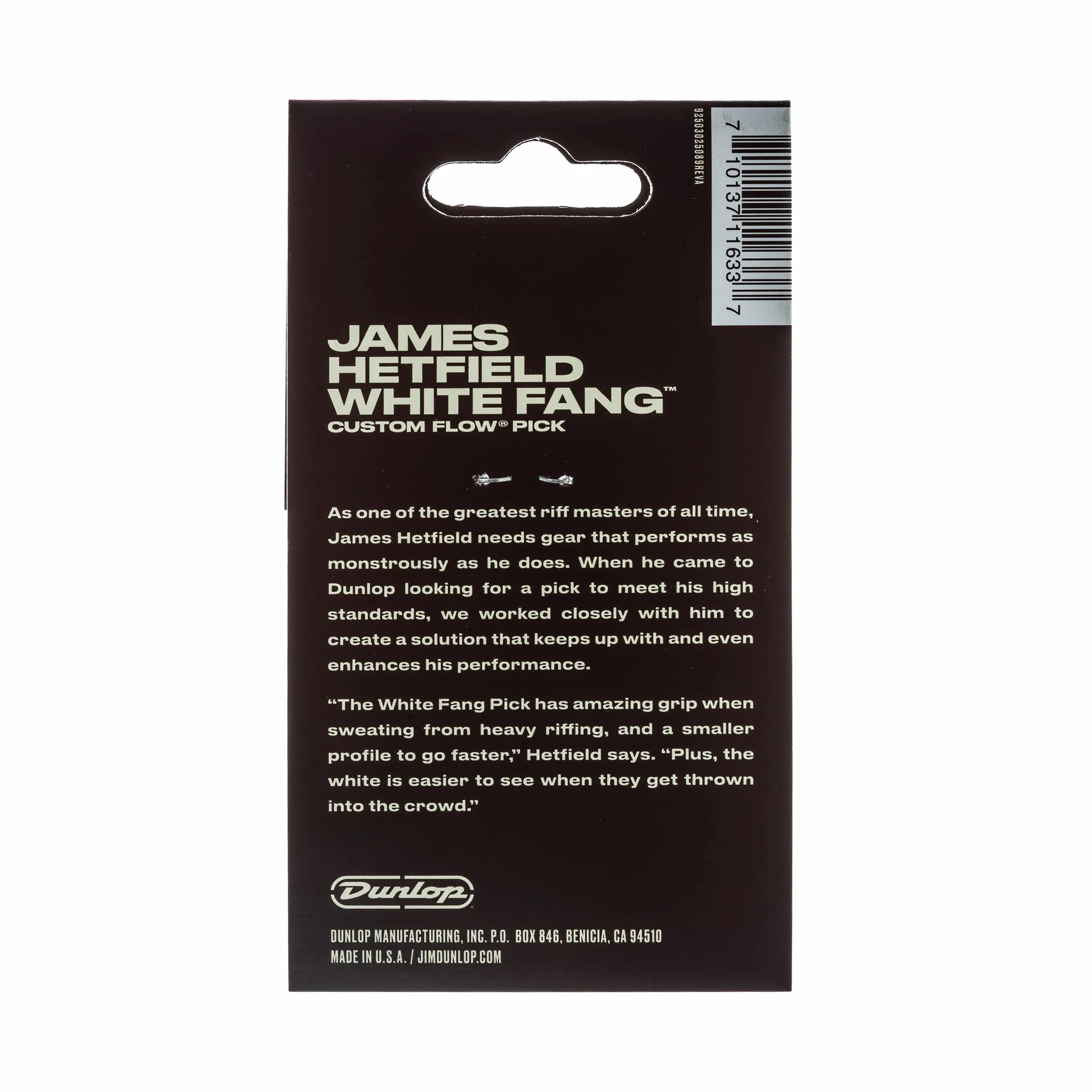 Dunlop Hetfield White Fang, Plettro Confezione Da 6 1.14 Mm Bianco