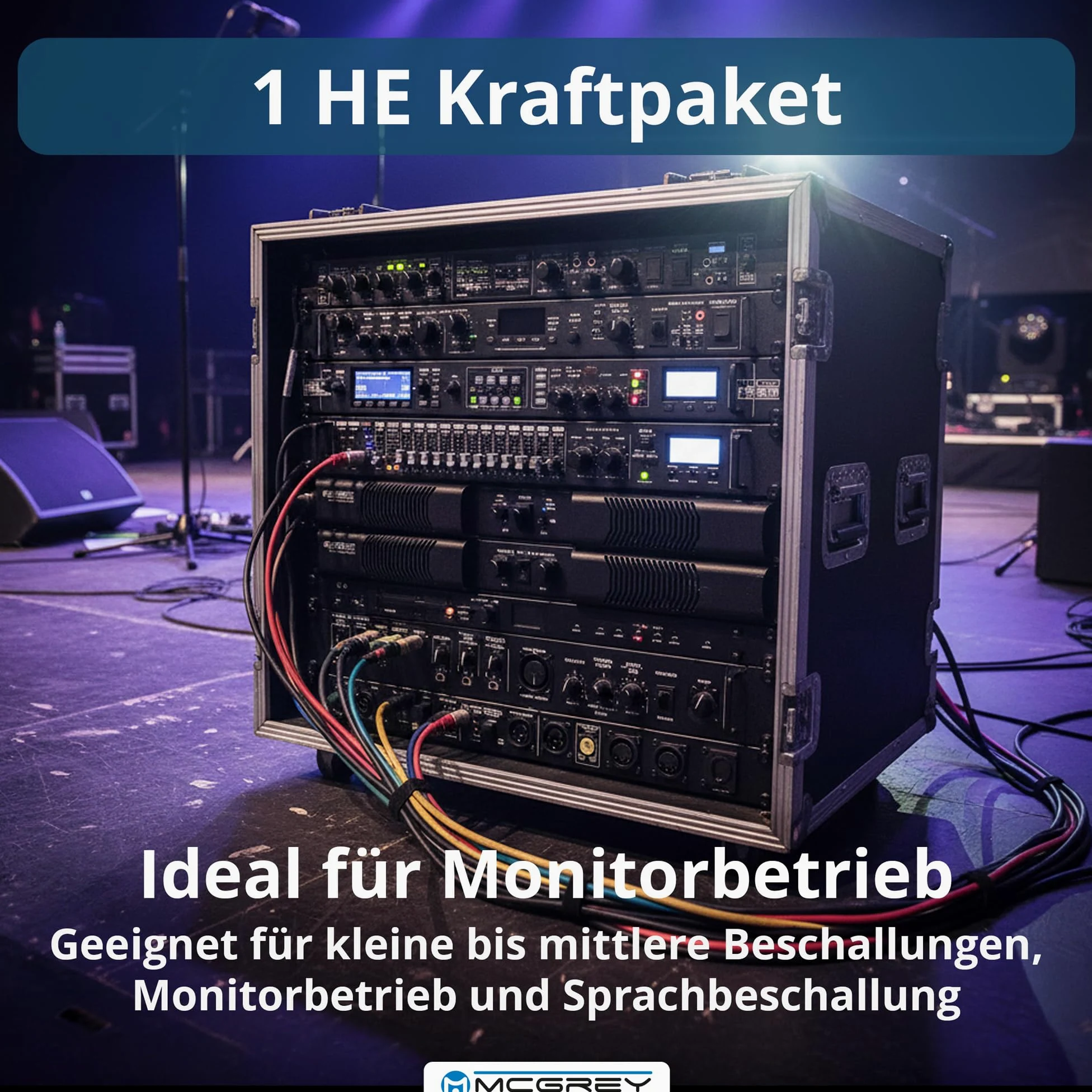 McGrey PA-4502 Amplificatore 1U 2x450W Class-D, 2 canali, XLR/Speakon, protezioni, compatibile rack 19", leggero 2,8 kg — per band, DJ, eventi e installazioni fisse
