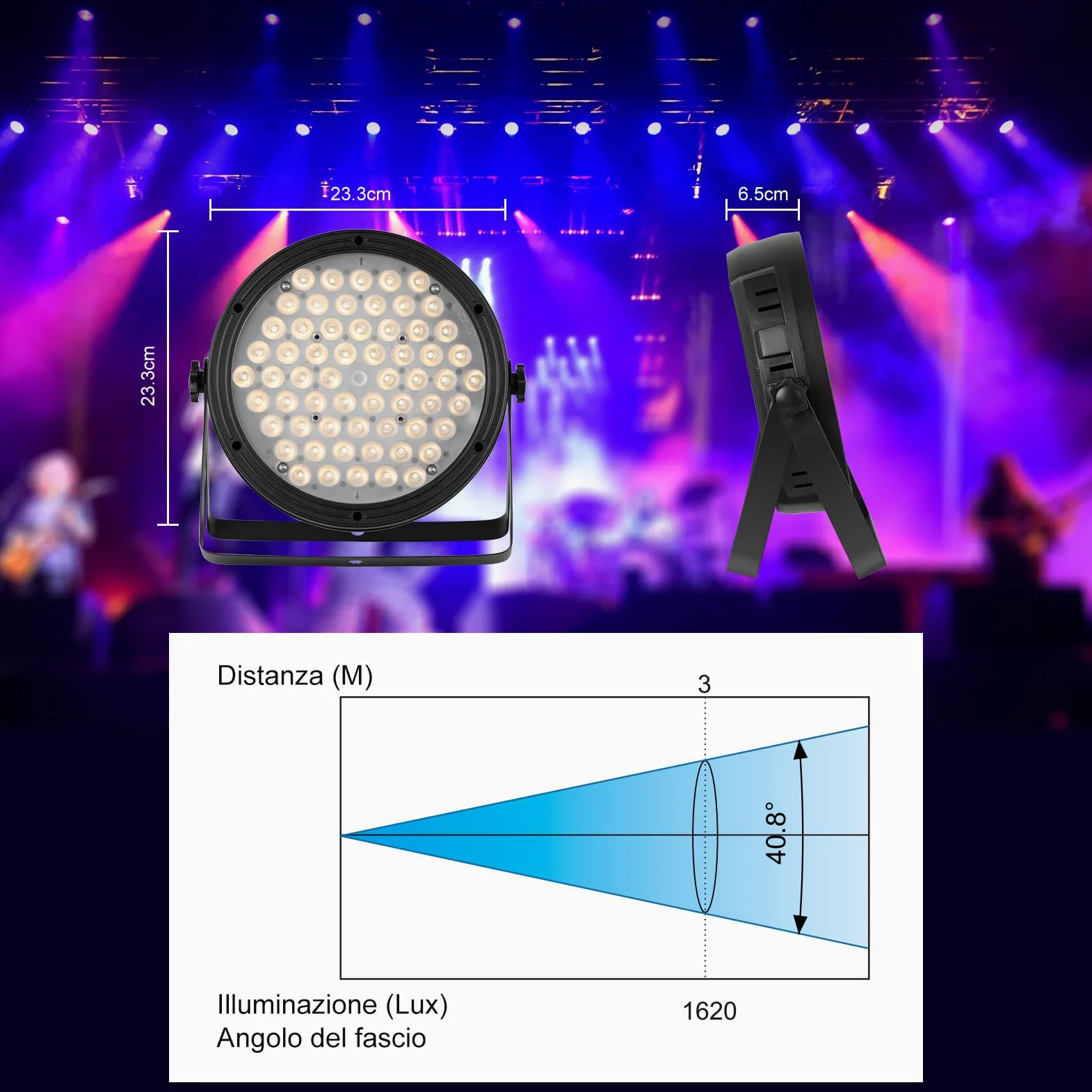 BETOPPER Par Led, 60x 2W RGBW 4 in 1 Luci Discoteca, Luce da Palcoscenico DMX, CRI>90, Attivate dal Suono per Eventi, Chiesa, Matrimonio, Teatro, Club, Feste(4 pezzi)