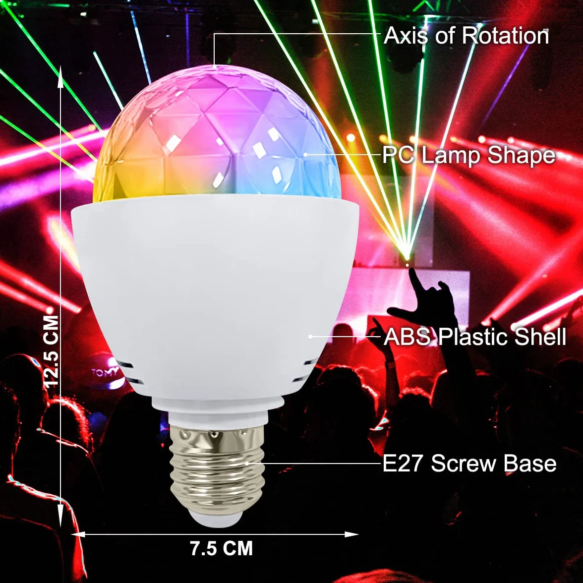 Luce da Discoteca, LED RGB Lampadina Colorata con Attacco E27, Luce per Palcoscenico con Telecomando per Feste Club Bar Discoteca Casa Matrimoni Pub