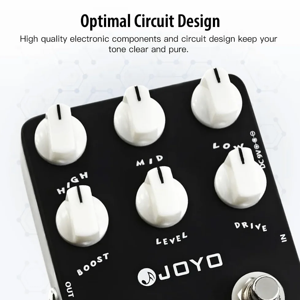 JOYO Pedale di distorsione in metallo con equalizzatore a 3 bande e boost di guadagno basso-medio-alto per effetto chitarra elettrica - Bypass (Extreme Metal JF-17)