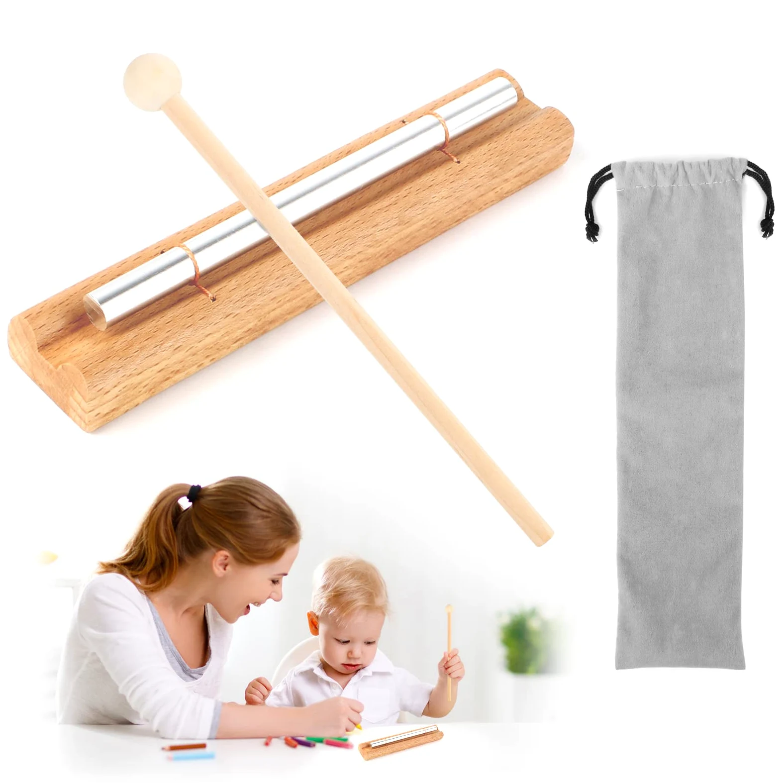 Campana a percussione, campane da meditazione con tono chiaro, strumenti musicali a percussione per lezioni di musica yoga per adulti e bambini